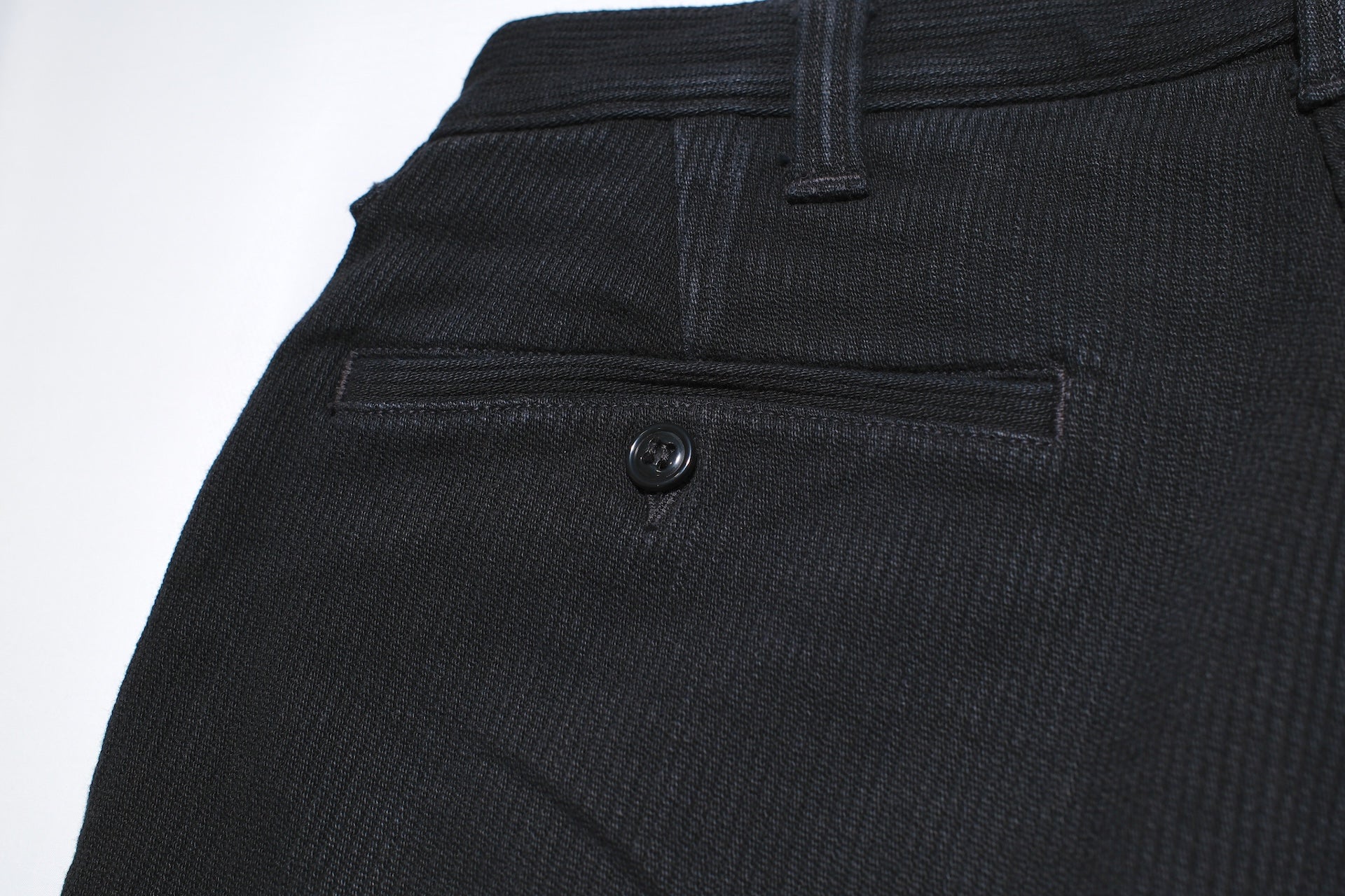 Freewheelers “Black Rogue” Heavyweight Pique Trousers (Rude Black)