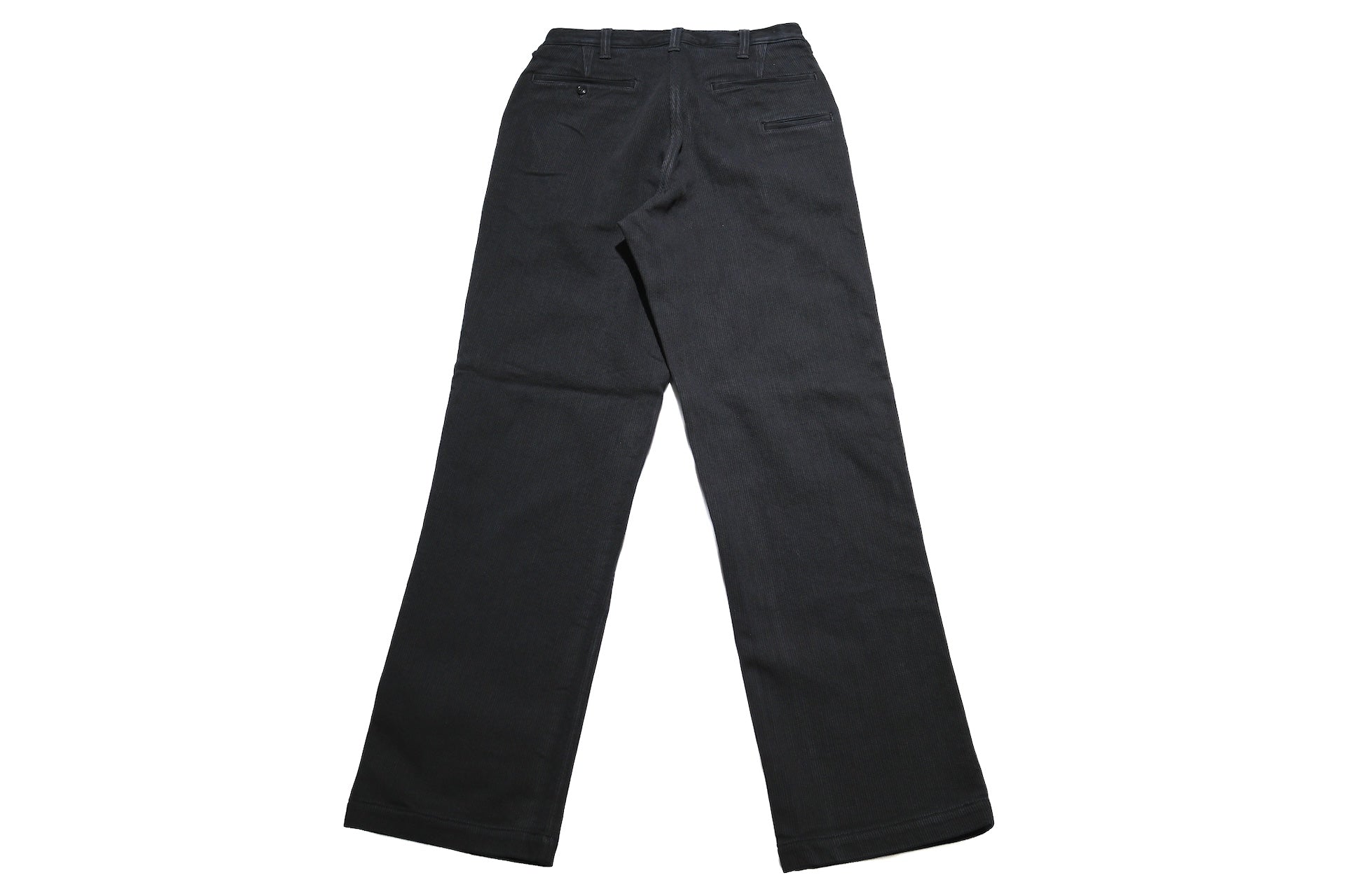 Freewheelers “Black Rogue” Heavyweight Pique Trousers (Rude Black)