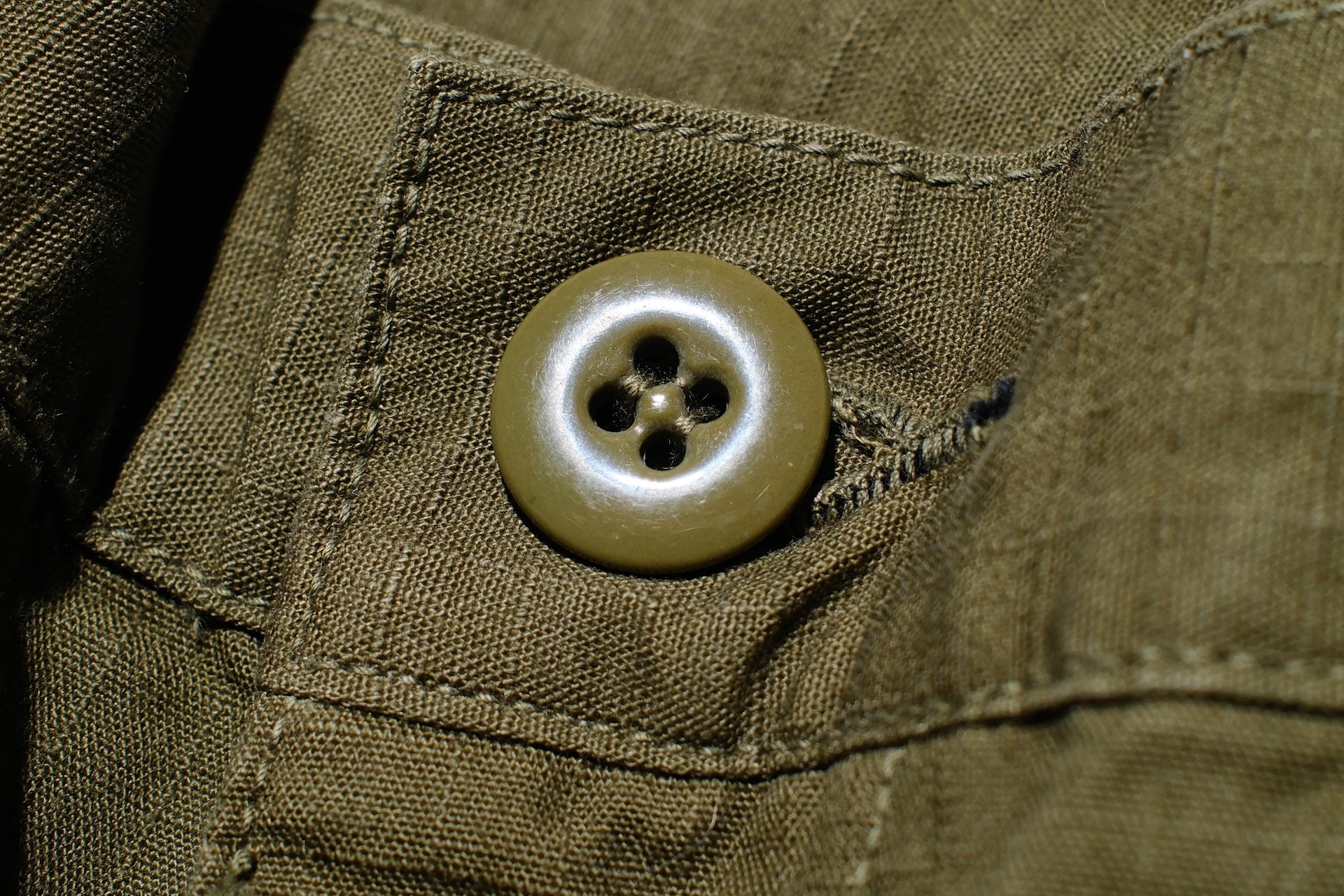 Freewheelers Cotton Rip-Stop "Jungle Fatigues" Tropical Shorts (Olive)