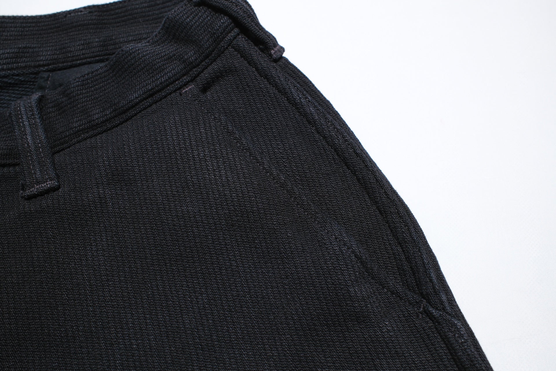 Freewheelers “Black Rogue” Heavyweight Pique Trousers (Rude Black)