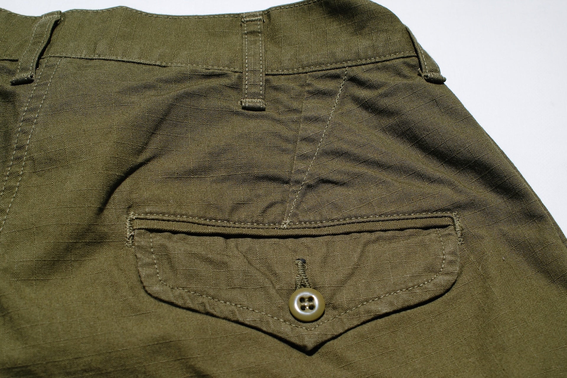 Freewheelers Cotton Rip-Stop "Jungle Fatigues" Tropical Shorts (Olive)