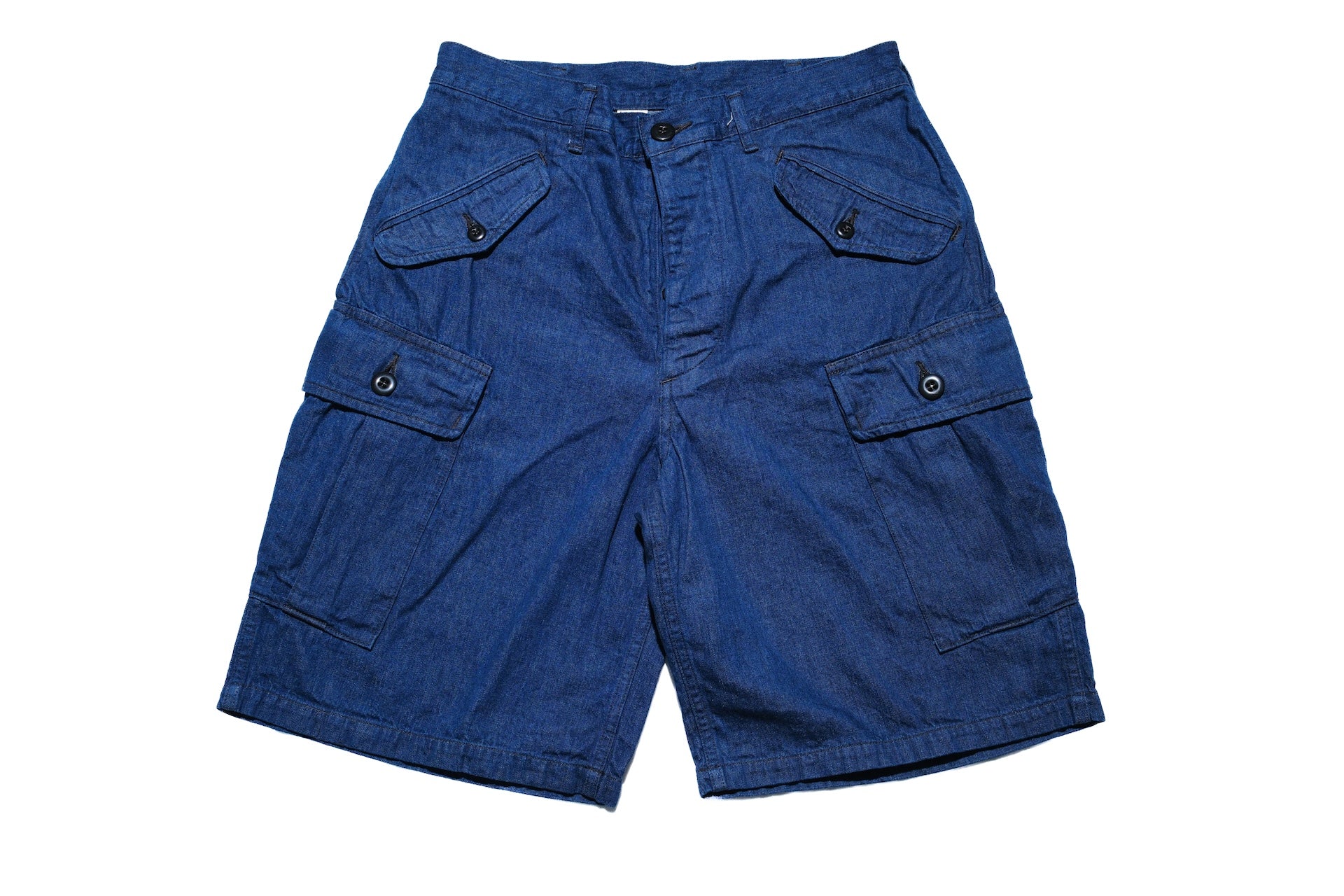 Freewheelers 9oz Denim "Jungle Fatigues" Tropical Shorts (Indigo)