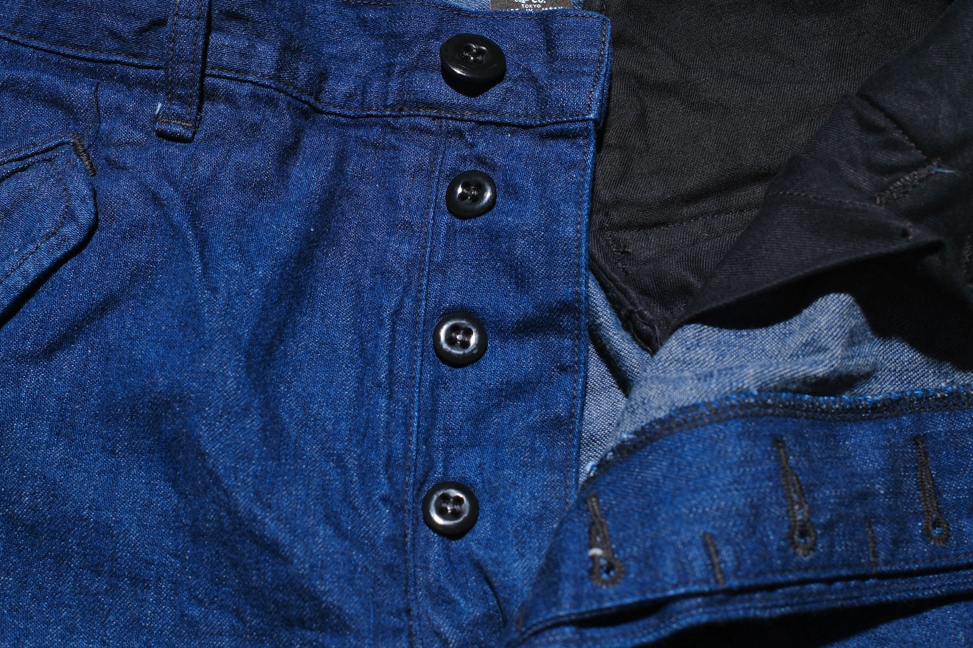 Freewheelers 9oz Denim "Jungle Fatigues" Tropical Shorts (Indigo)