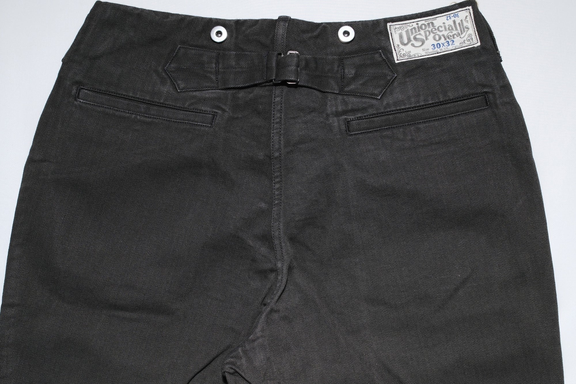 Freewheelers 10.5oz Ink-Black Denim “STEVEDORE” Work Trousers