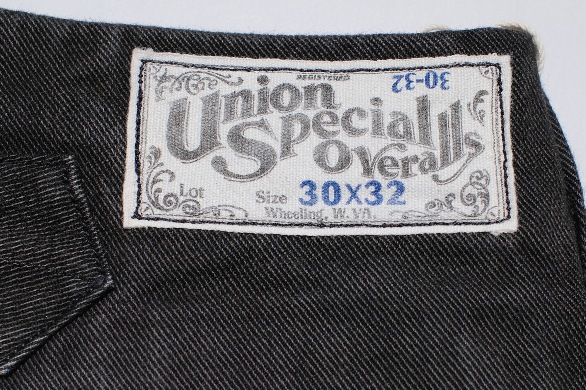 Freewheelers 10.5oz Ink-Black Denim “STEVEDORE” Work Trousers