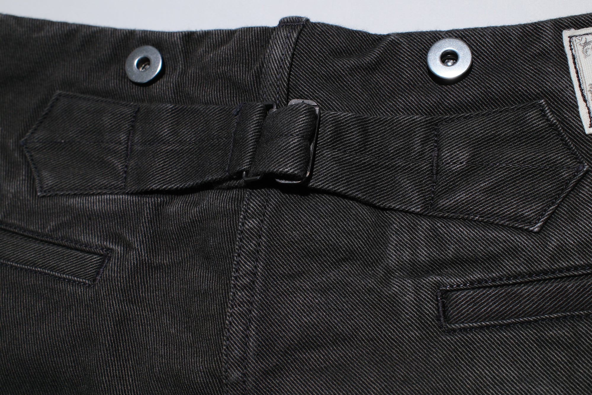 Freewheelers 10.5oz Ink-Black Denim “STEVEDORE” Work Trousers