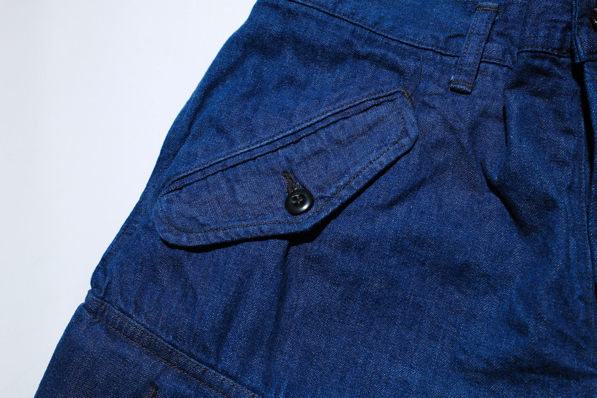 Freewheelers 9oz Denim "Jungle Fatigues" Tropical Shorts (Indigo)