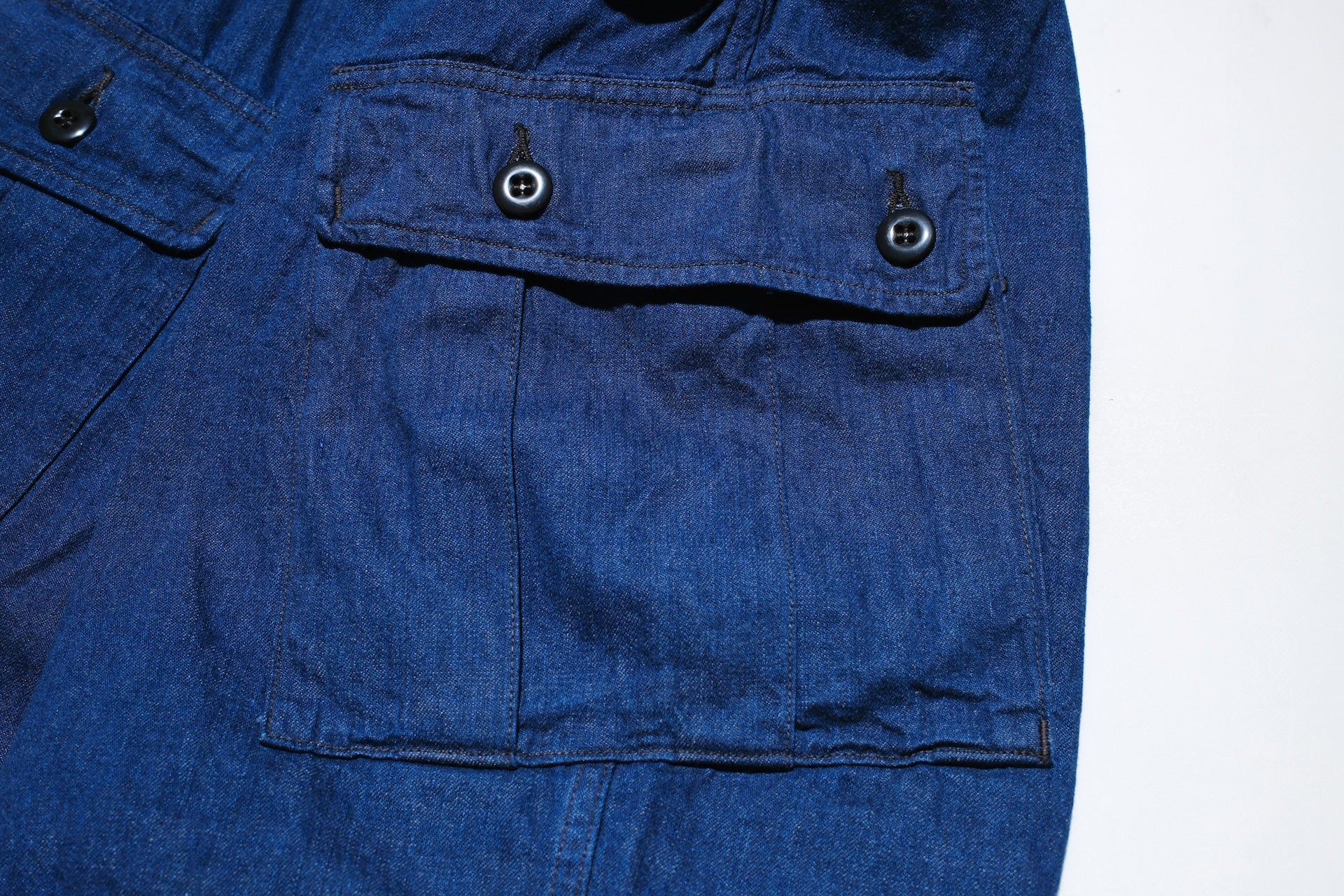 Freewheelers 9oz Denim "Jungle Fatigues" Tropical Shorts (Indigo)