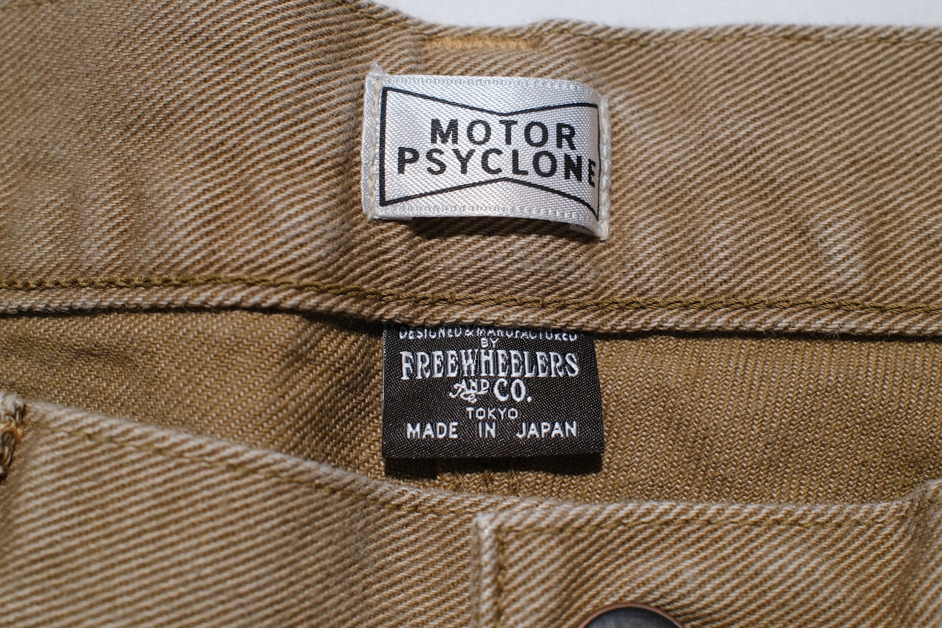 Freewheelers 10.5oz Denim “BAKERSFIELD” Cut-Length Trousers (Beige)