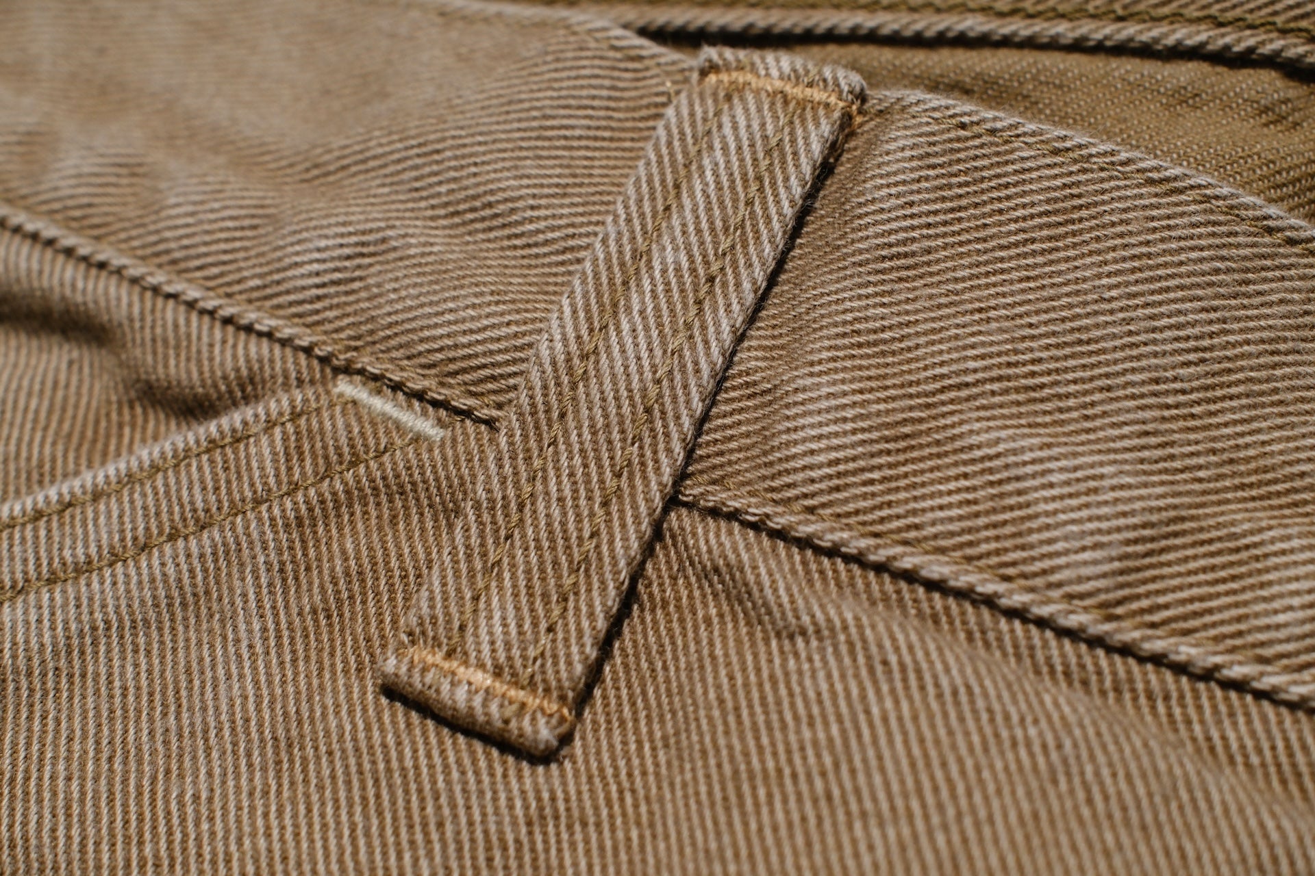 Freewheelers 10.5oz Denim “BAKERSFIELD” Cut-Length Trousers (Beige)