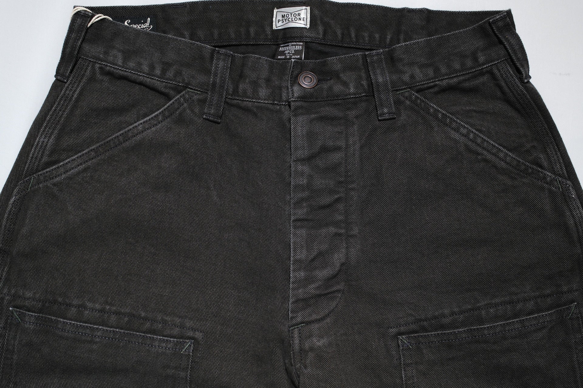 Freewheelers 10.5oz Denim “BAKERSFIELD” Cut-Length Trousers (Black)