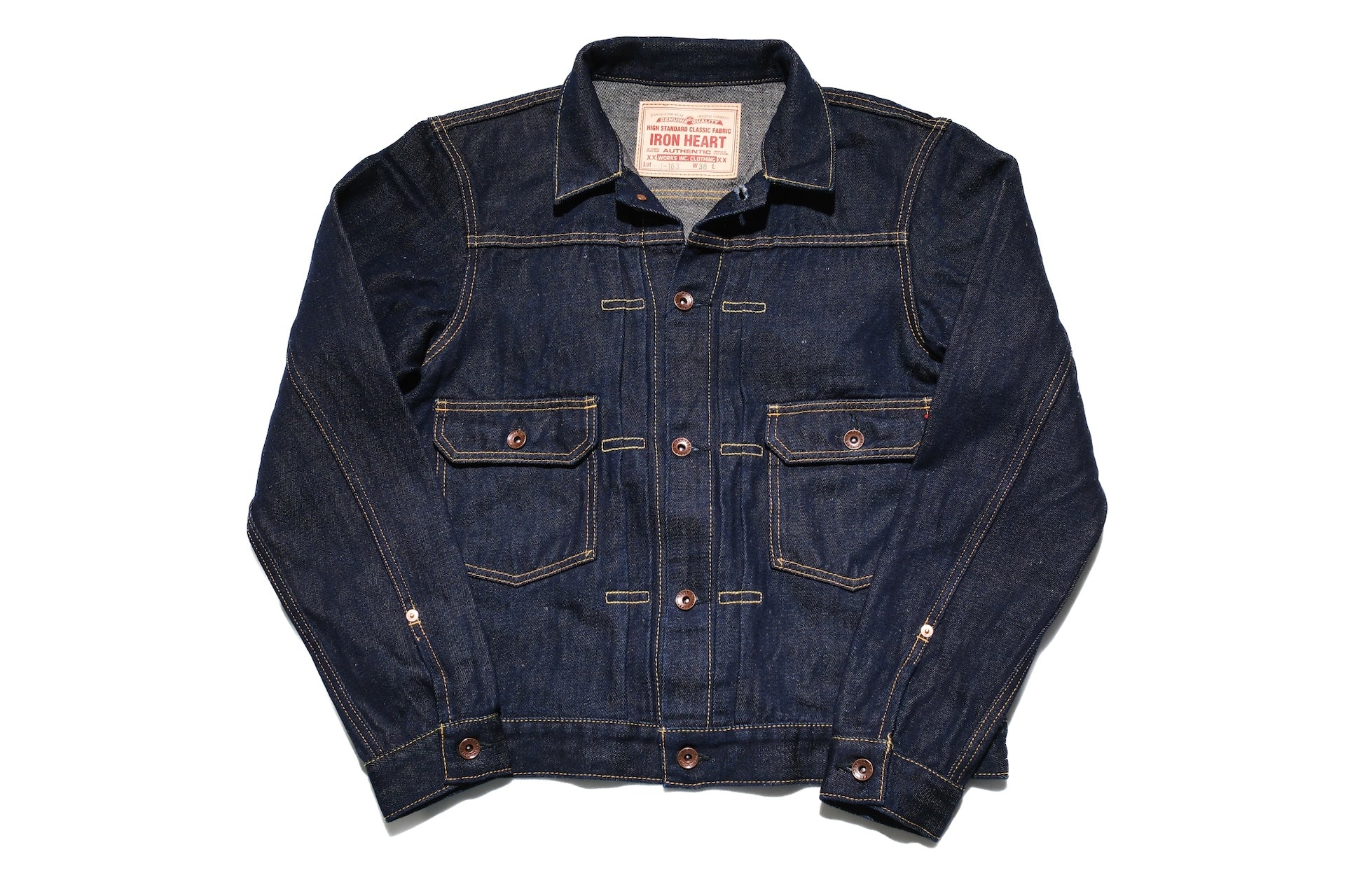 Iron Heart 14oz Indigo Dyed Cotton/Linen Denim Type II Jacket
