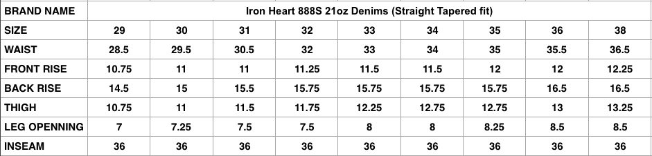 Iron Heart 888S 21oz Denim (Straight Tapered Fit)