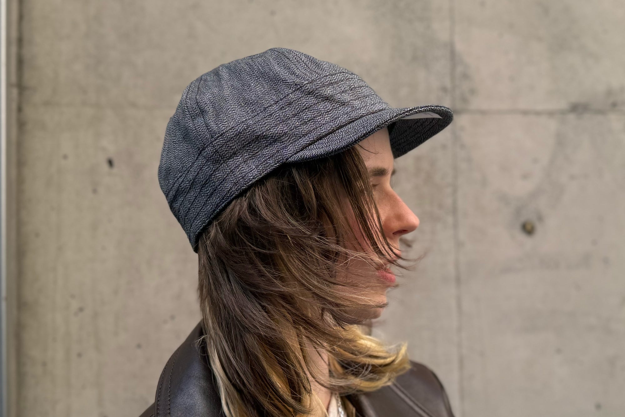 Freewheelers "Guthrie" 8oz Selvage Chambray Cap (Black Pepper)