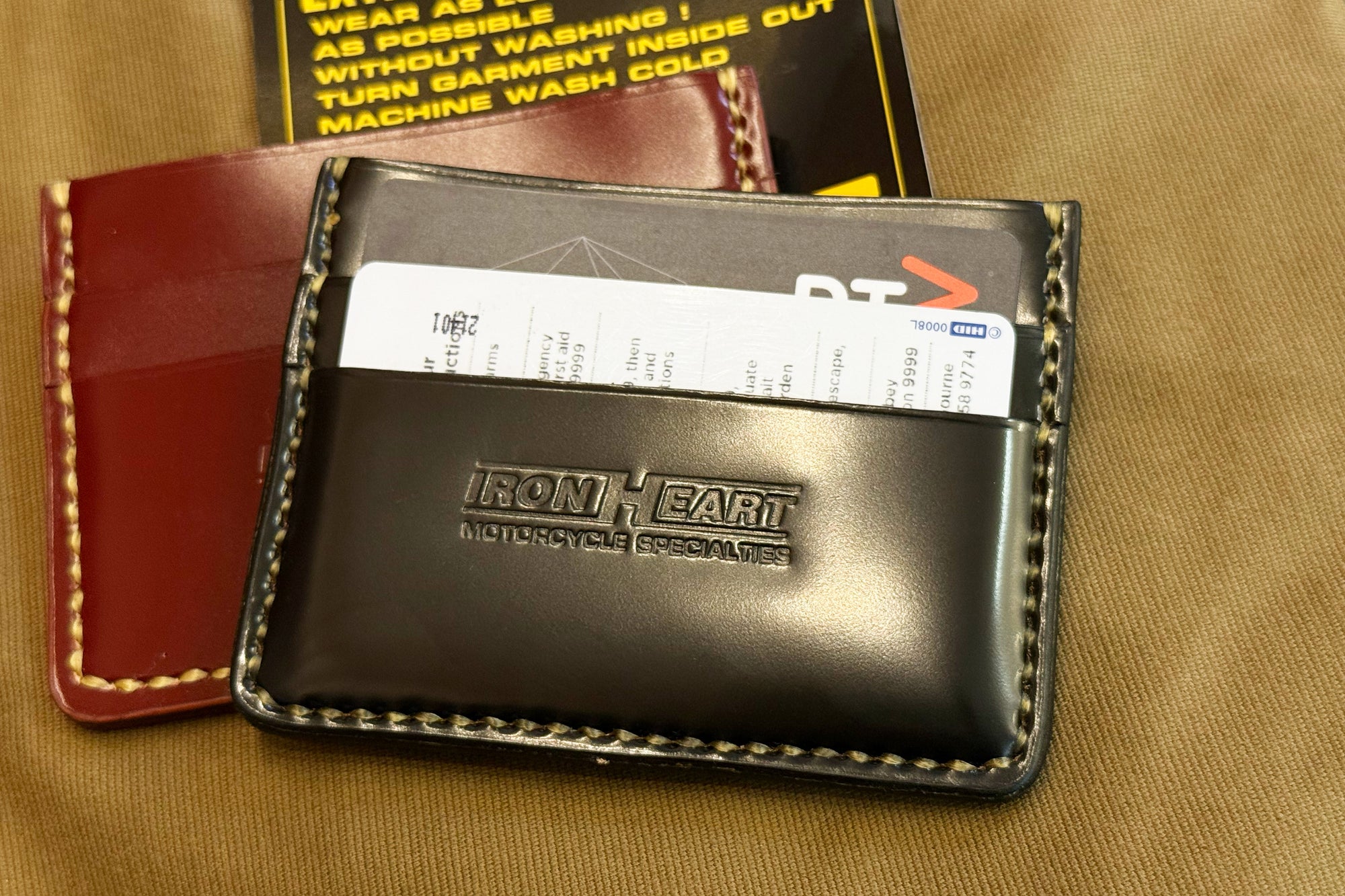 Iron Heart Shell Cordovan Card Holder (Wine Red)