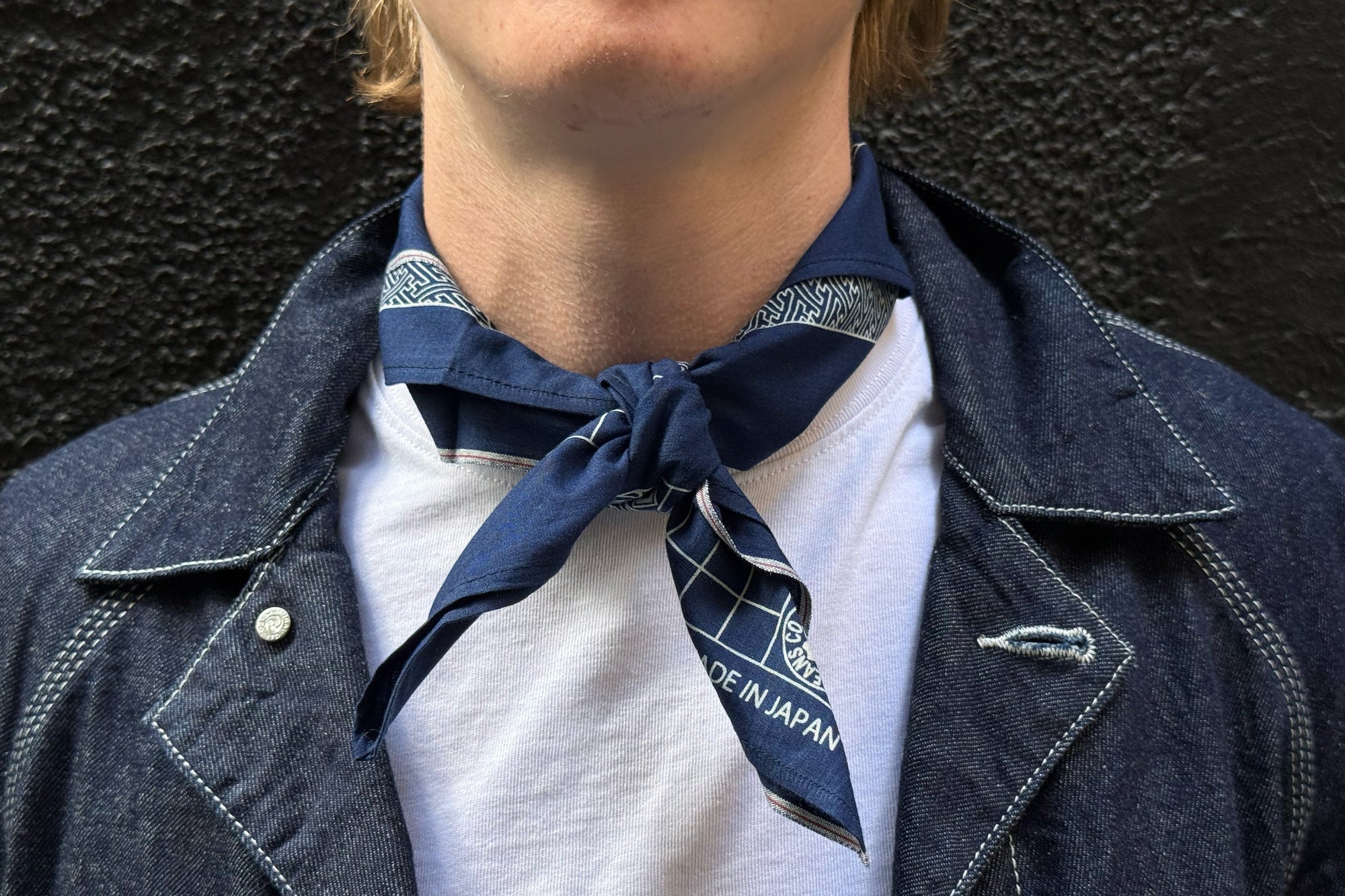 Samurai  “SHIPPO” Selvage Bandana (Indigo)