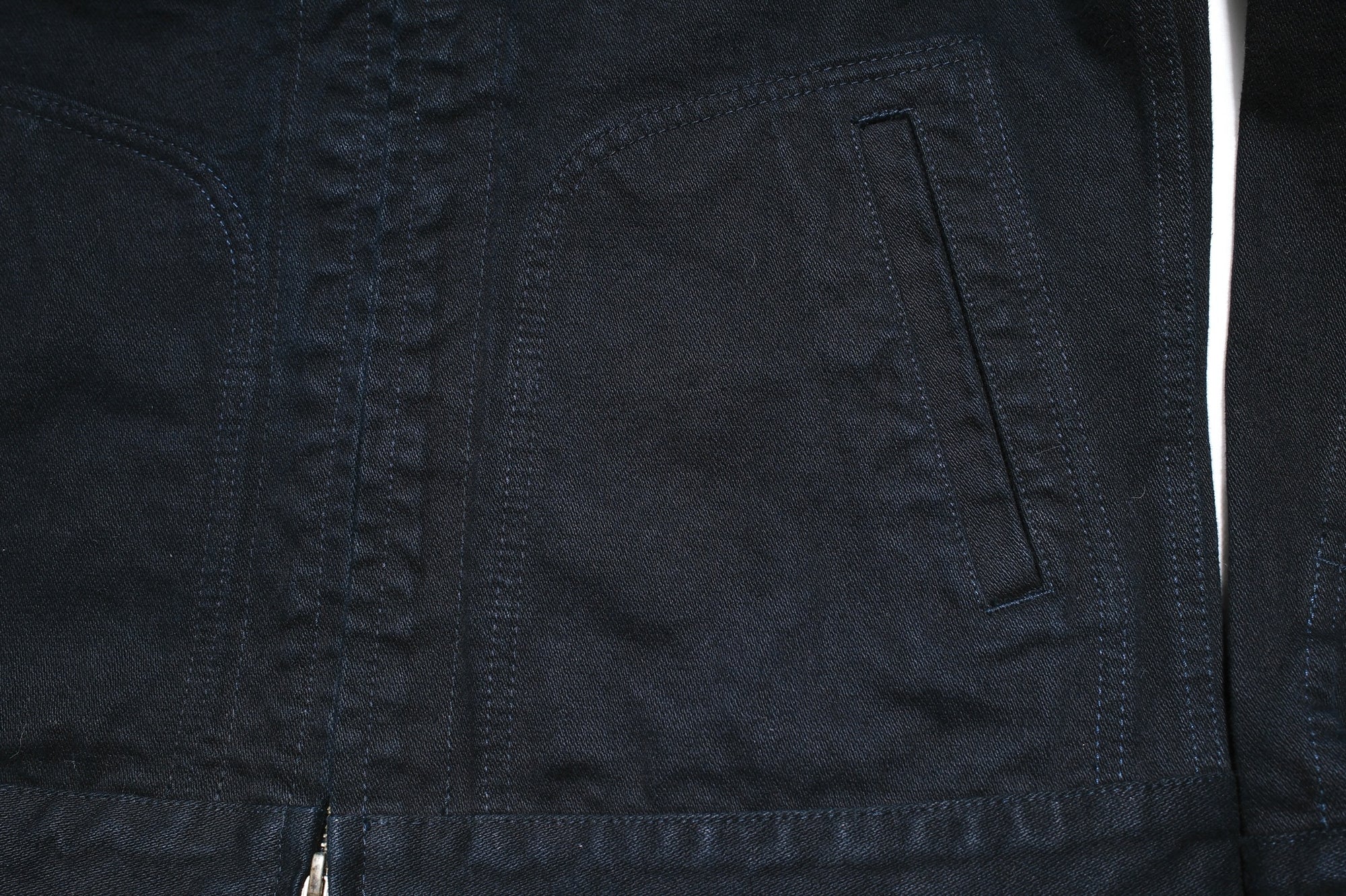 Iron Heart 14oz Selvage Broken Twill Denim Mechanic Work Jacket (Black Overdyed)