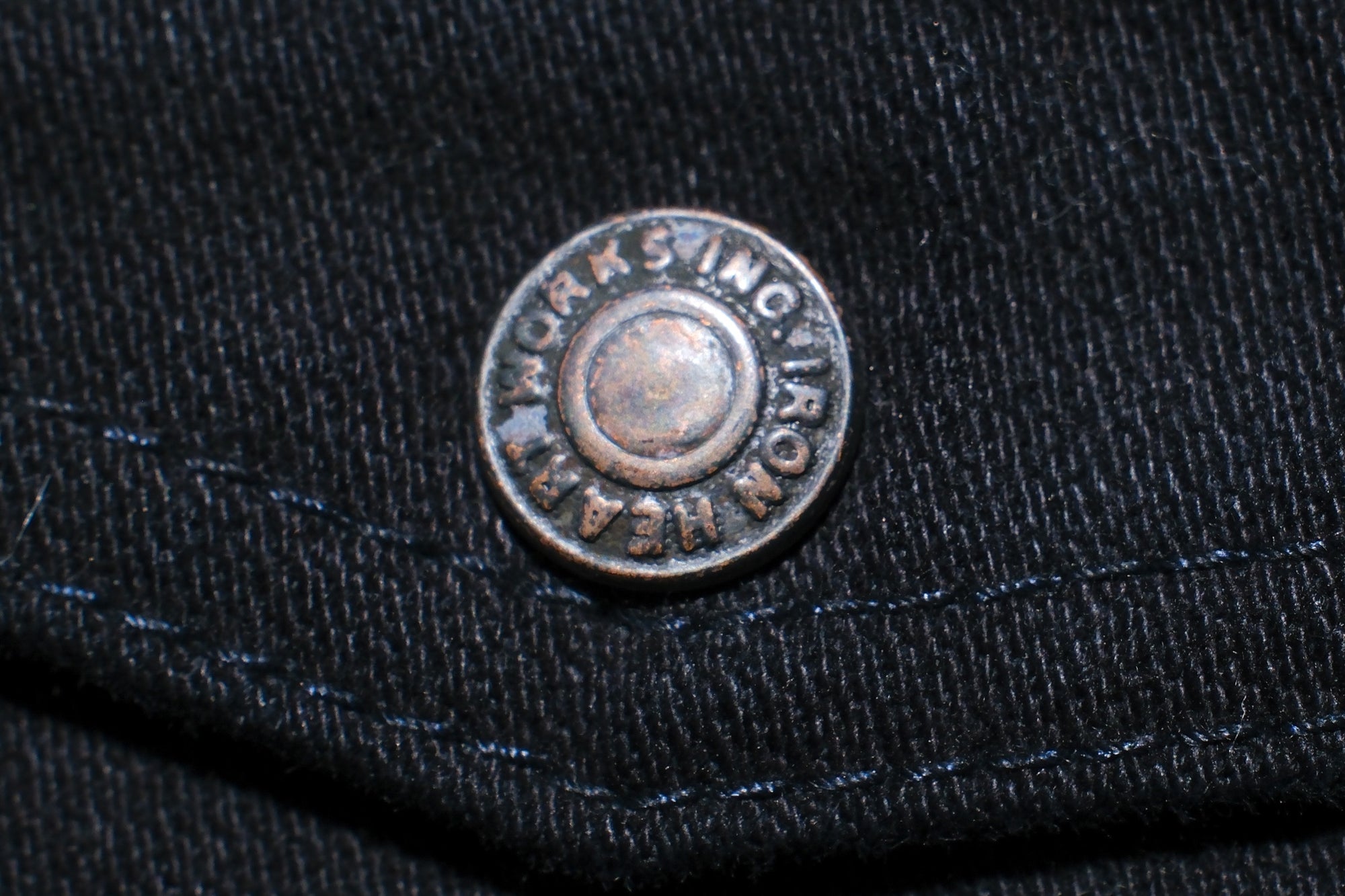 Iron Heart 14oz Selvage Broken Twill Denim Mechanic Work Jacket (Black Overdyed)