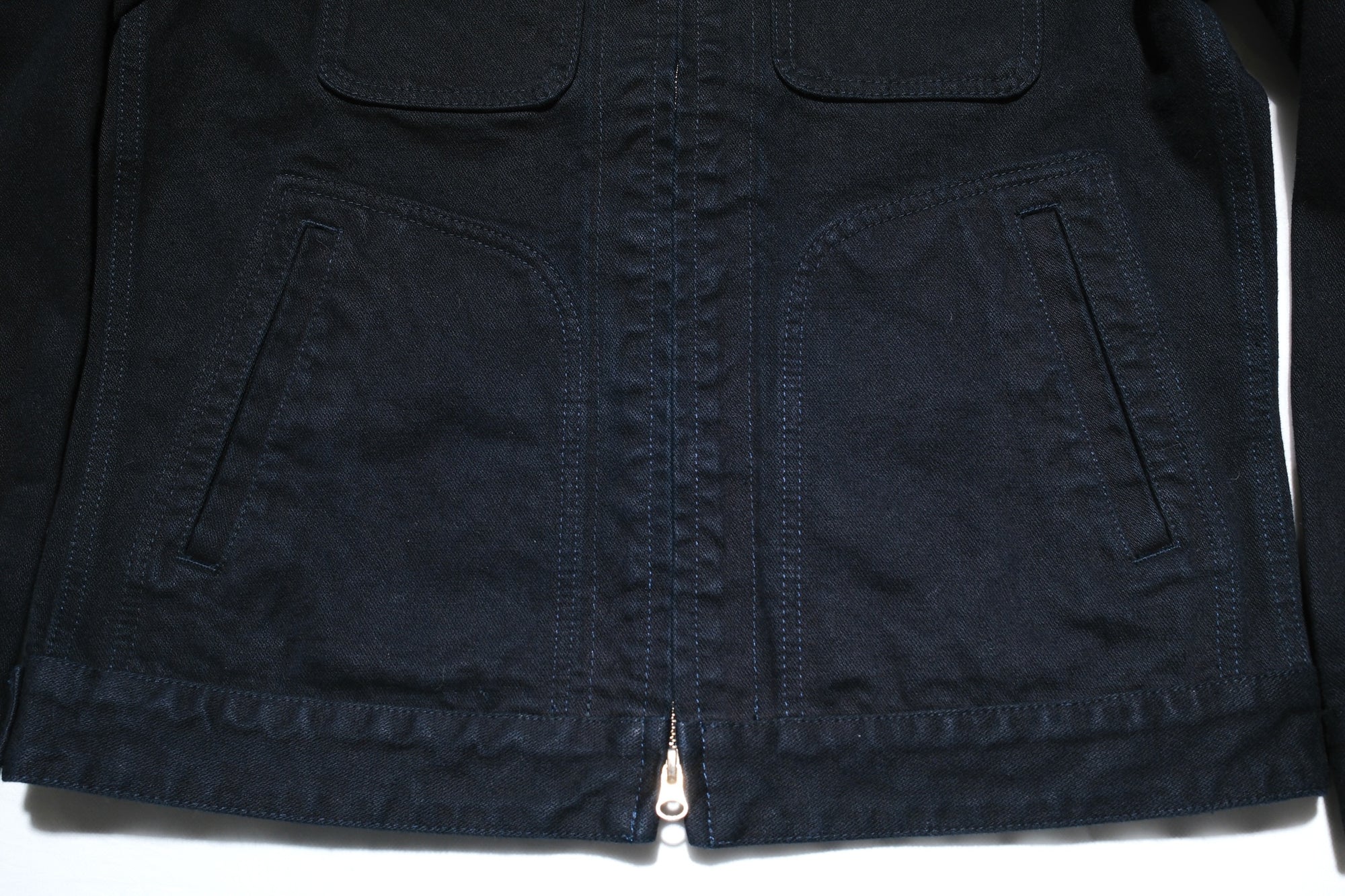 Iron Heart 14oz Selvage Broken Twill Denim Mechanic Work Jacket (Black Overdyed)