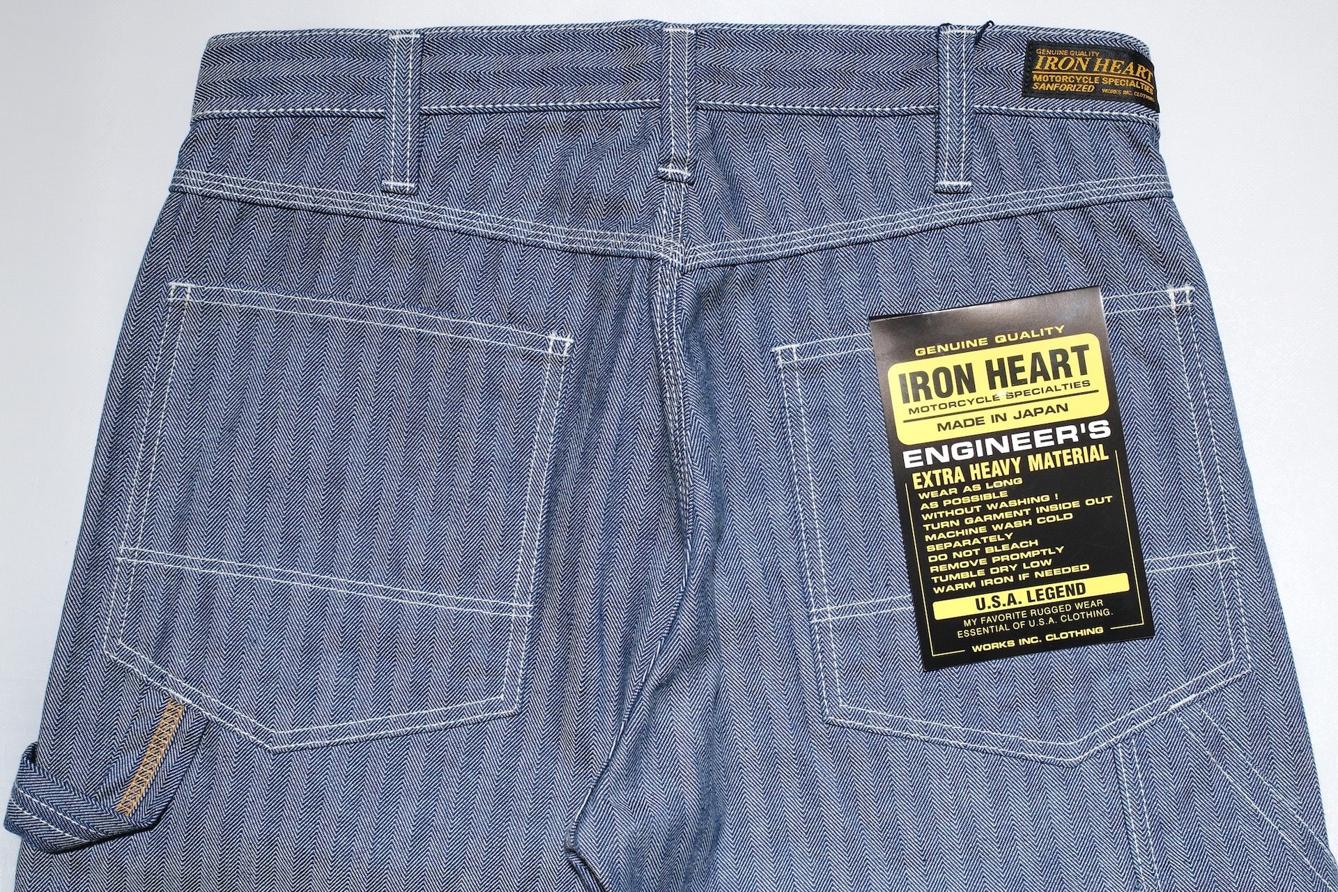 Iron Heart 10.5oz Herringbone Twill Painter Pants (Indigo)
