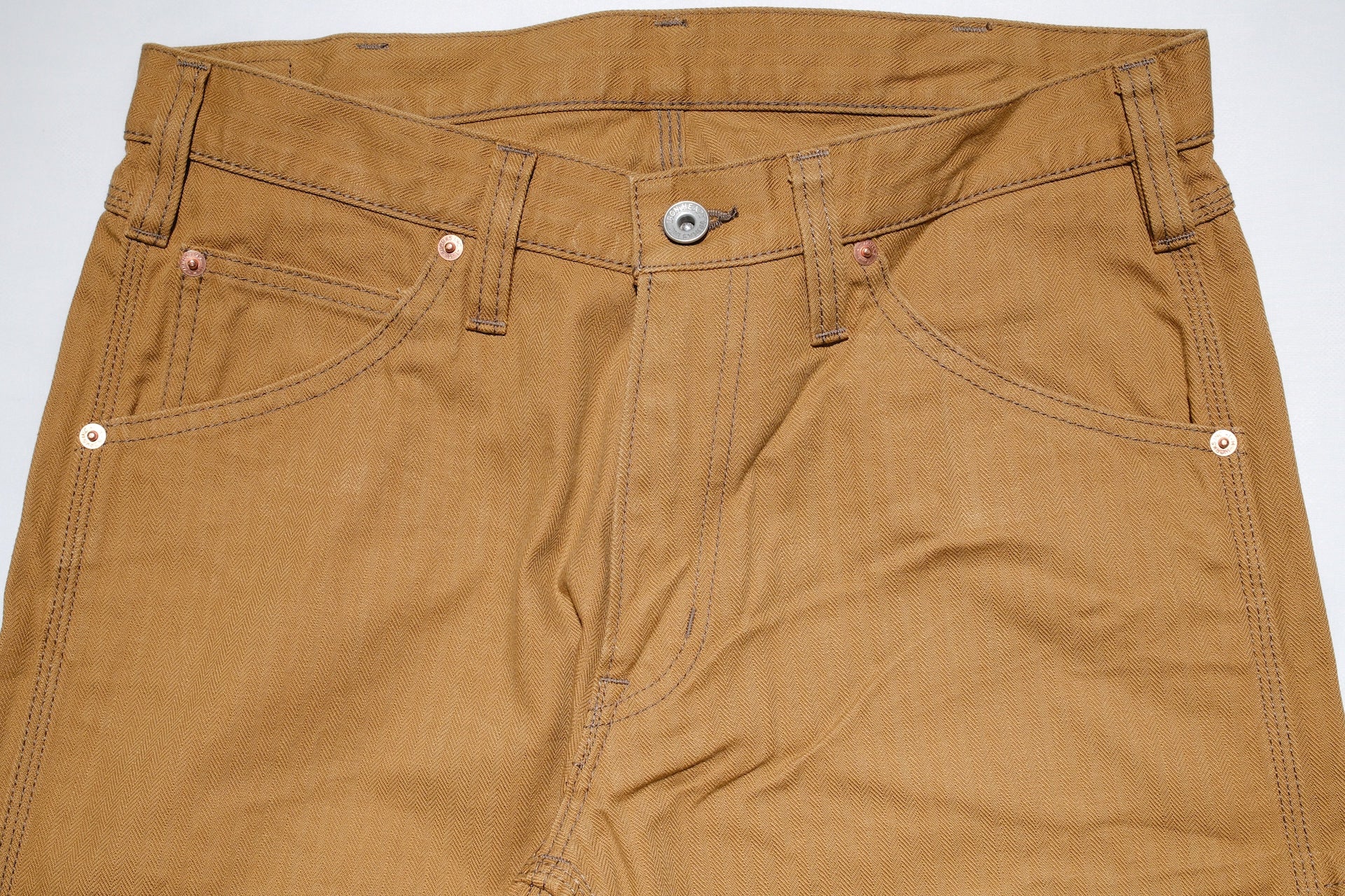 Iron Heart 10oz Herringbone Twill Painter Pants (Brown)