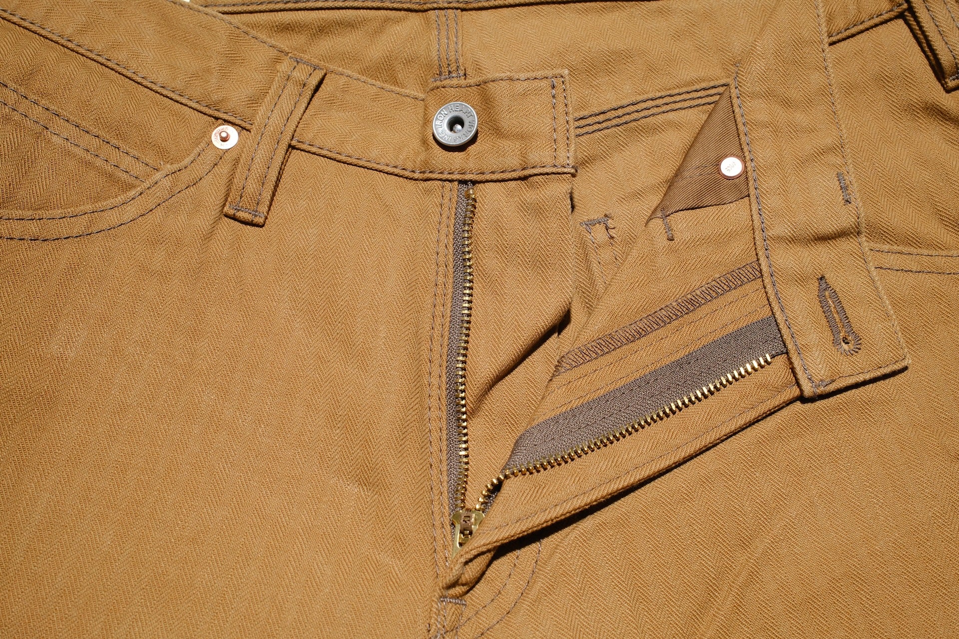 Iron Heart 10oz Herringbone Twill Painter Pants (Brown)