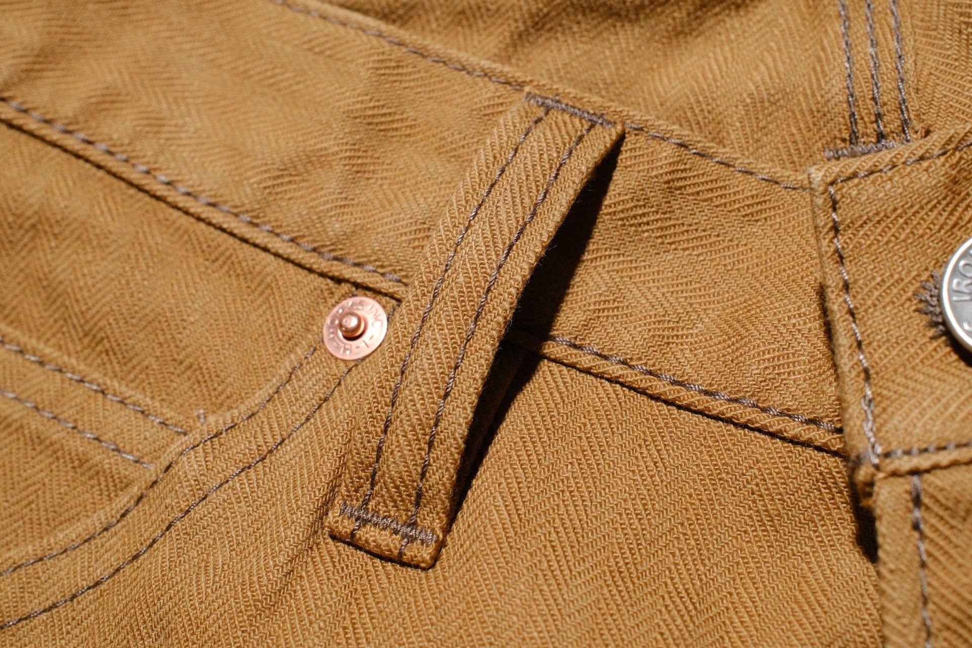 Iron Heart 10oz Herringbone Twill Painter Pants (Brown)