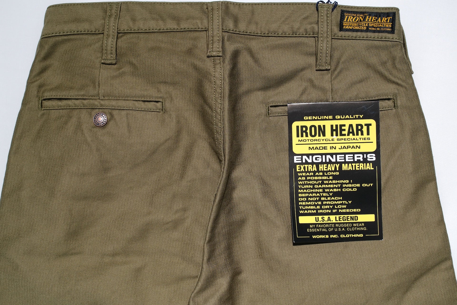 Iron Heart 11oz Cotton Whipcord Work Pants (Army Green)
