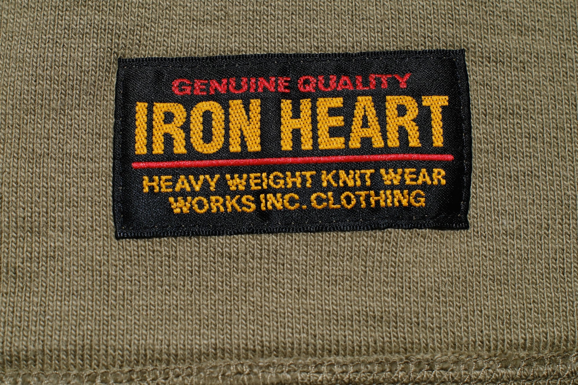 Iron Heart 14oz “Ultra-Heavyweight” Loopwheeled Crew Neck Sweatshirt (Vintage Olive)