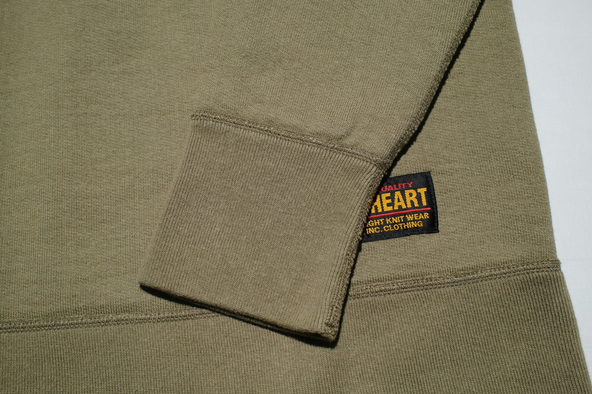 Iron Heart 14oz “Ultra-Heavyweight” Loopwheeled Crew Neck Sweatshirt (Vintage Olive)