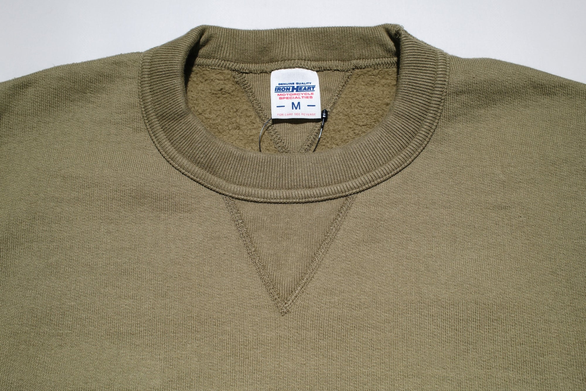 Iron Heart 14oz “Ultra-Heavyweight” Loopwheeled Crew Neck Sweatshirt (Vintage Olive)