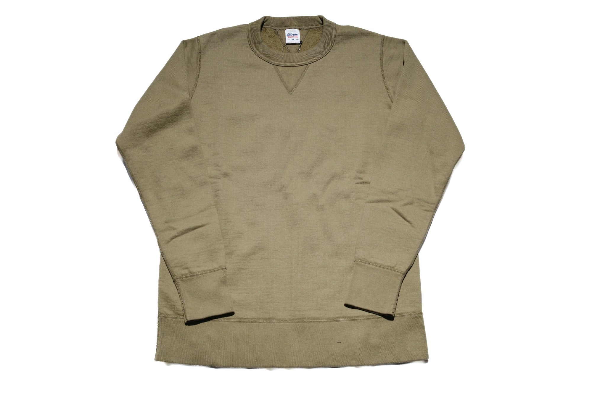 Iron Heart 14oz “Ultra-Heavyweight” Loopwheeled Crew Neck Sweatshirt (Vintage Olive)
