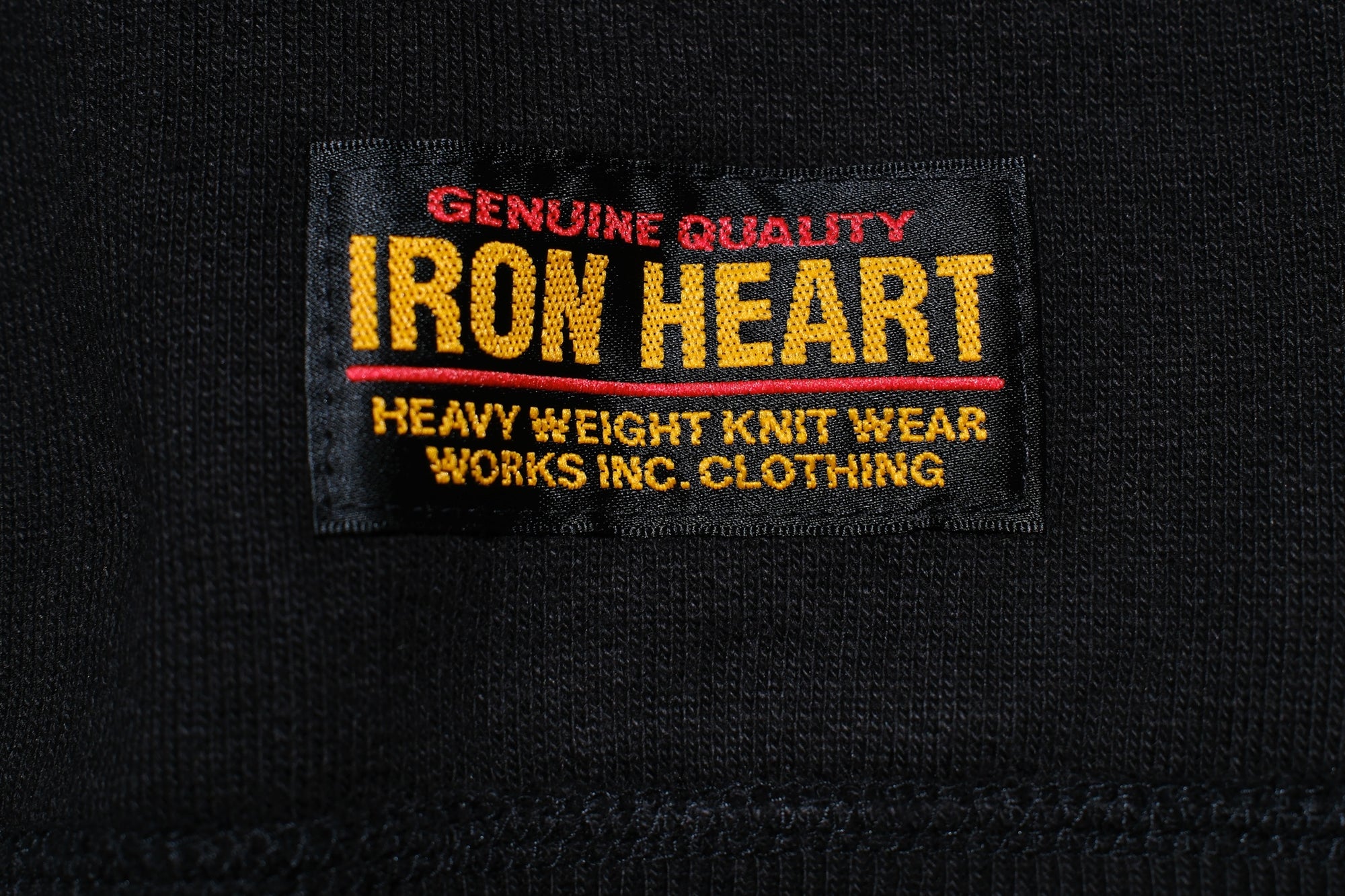 Iron Heart 14oz “Ultra-Heavyweight” Loopwheeled Crew Neck Sweatshirt (Solid Black)