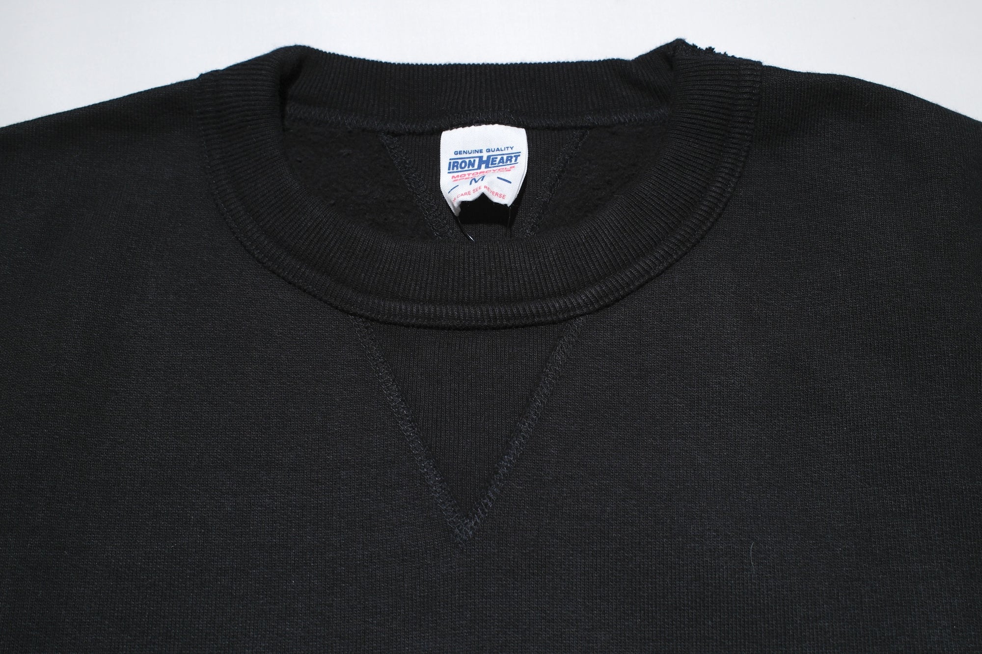Iron Heart 14oz “Ultra-Heavyweight” Loopwheeled Crew Neck Sweatshirt (Solid Black)