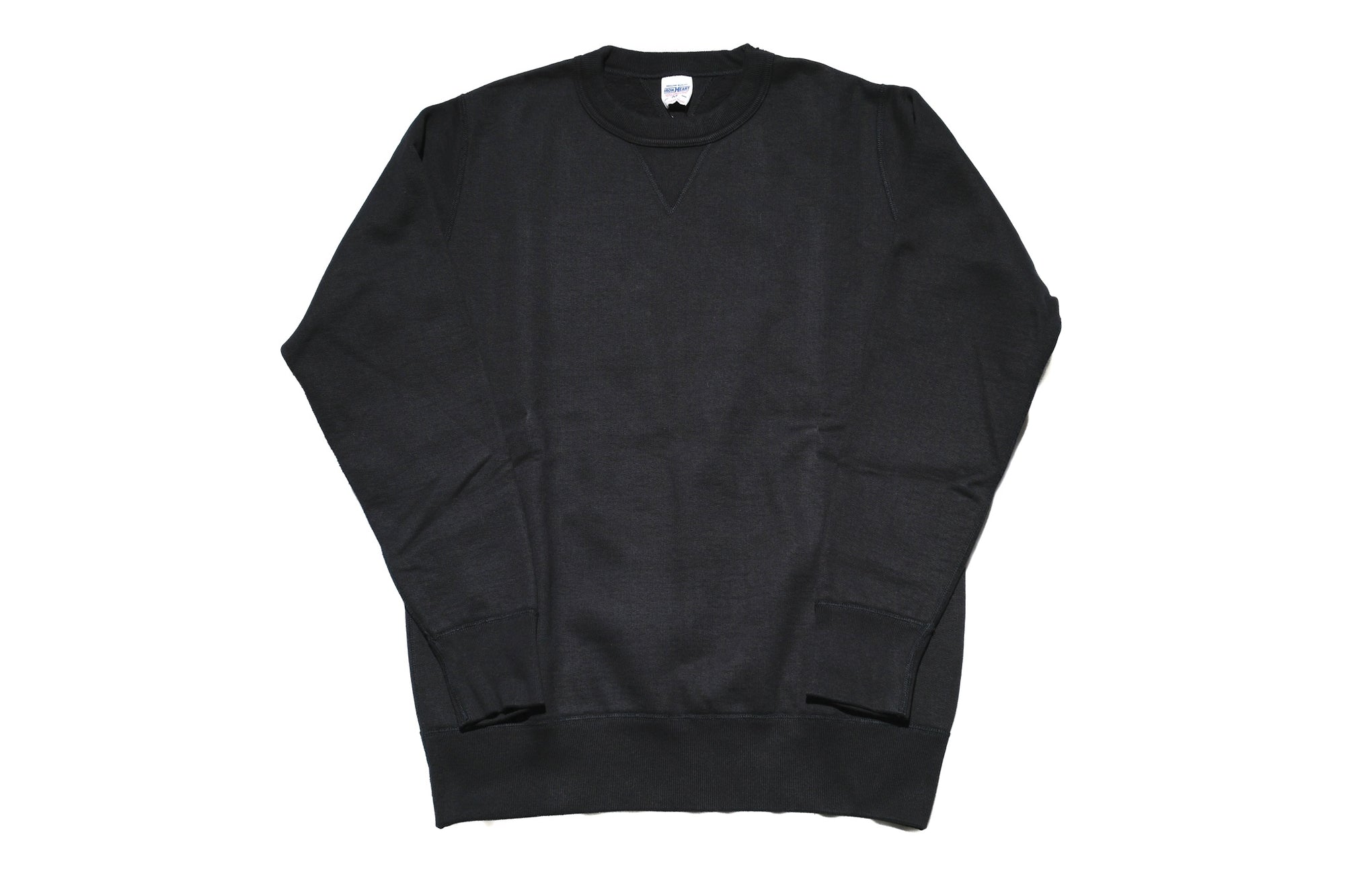 Iron Heart 14oz “Ultra-Heavyweight” Loopwheeled Crew Neck Sweatshirt (Solid Black)
