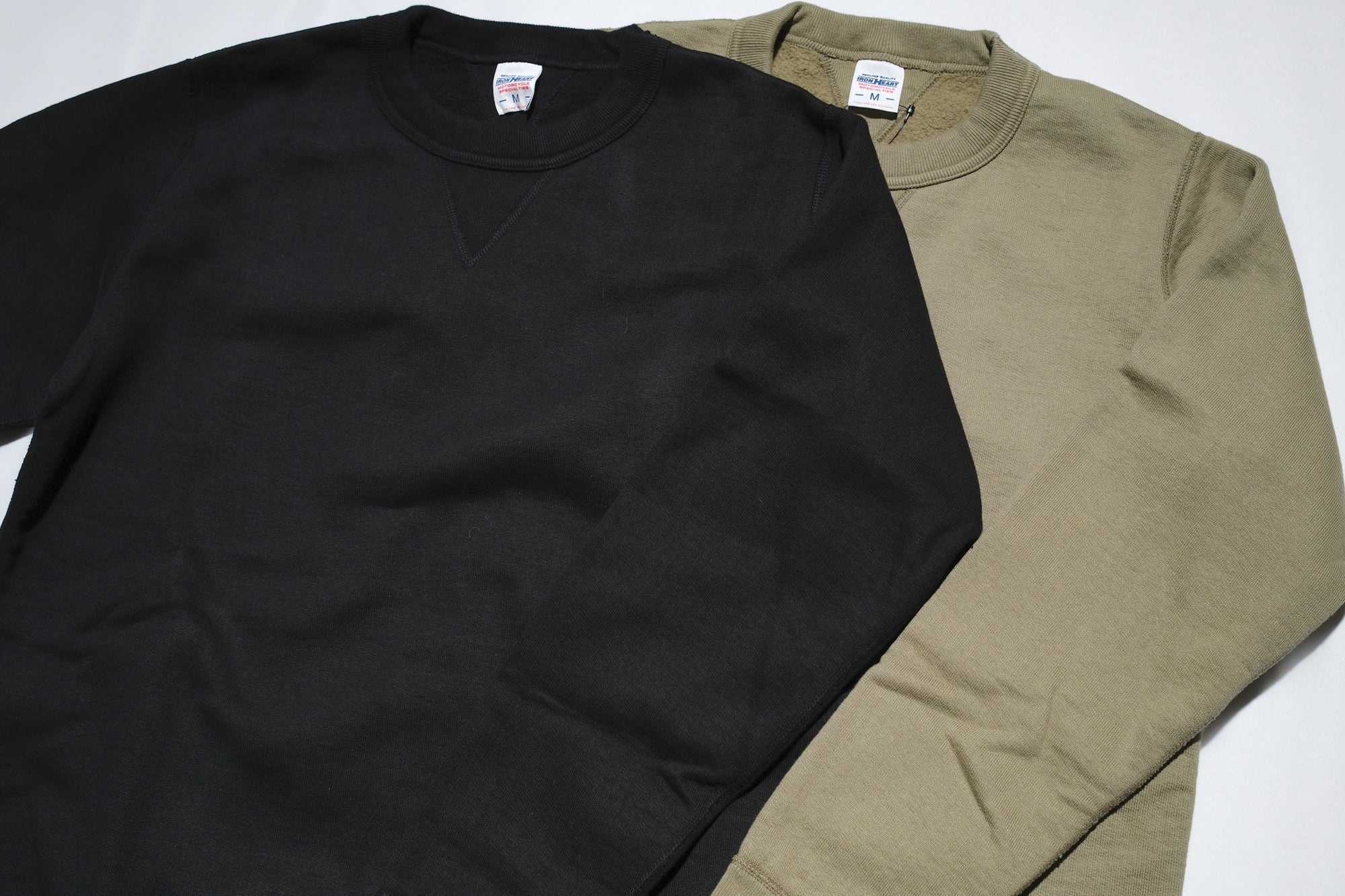 Iron Heart 14oz “Ultra-Heavyweight” Loopwheeled Crew Neck Sweatshirt (Solid Black)