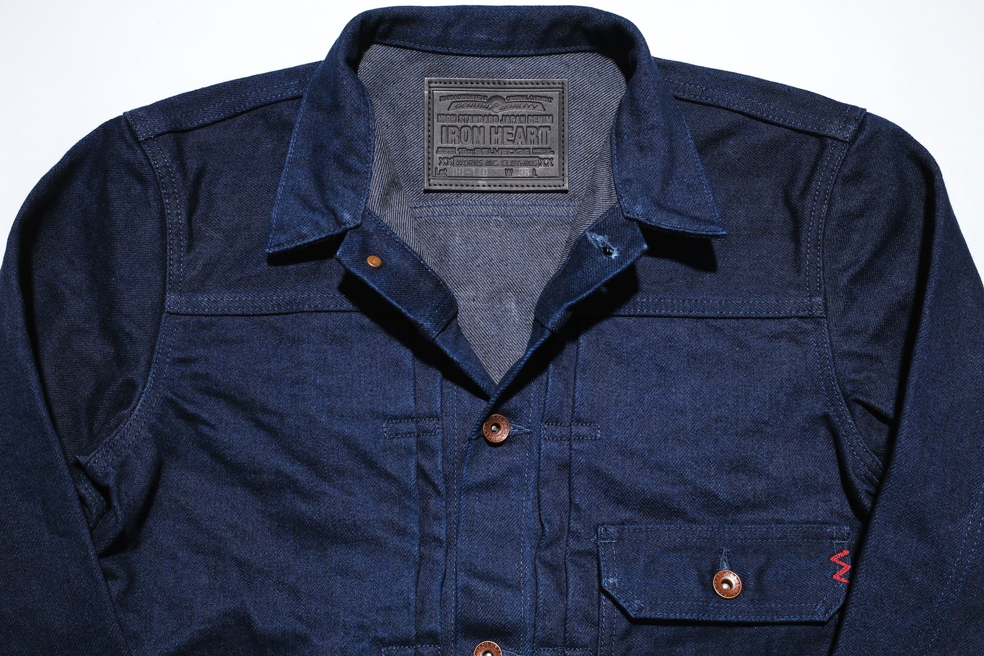 Iron Heart 19oz “Foggy Indigo” Type 1 Denim Jacket (Indigo X Grey)