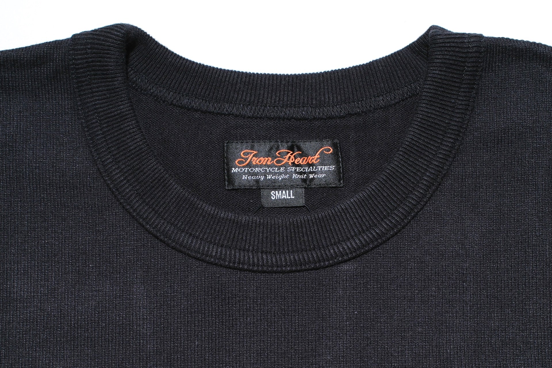 Iron Heart 11oz Cotton Knit L/S Crew Neck Sweater (Black)
