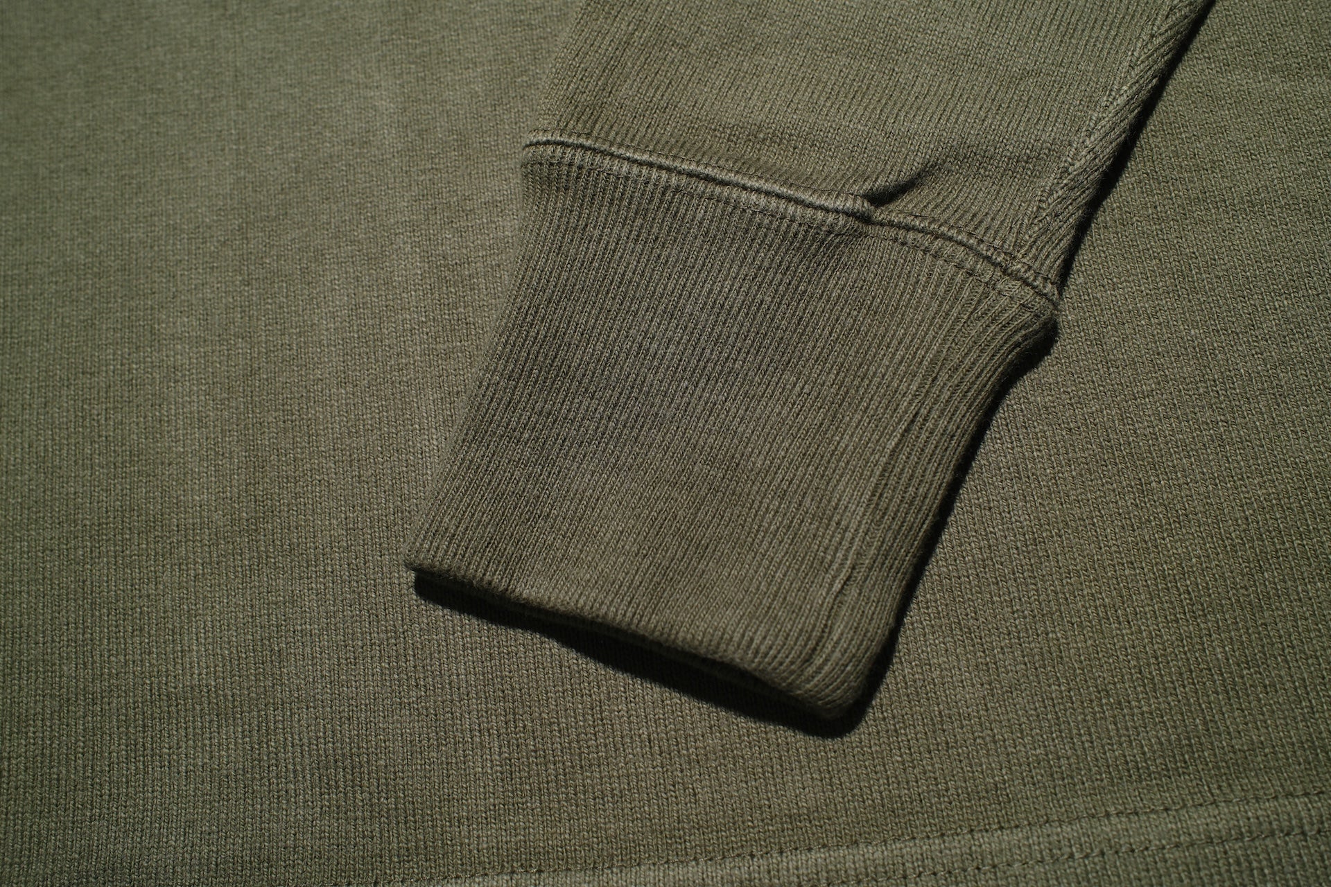 Iron Heart 11oz Cotton Knit L/S Crew Neck Sweater (Olive)