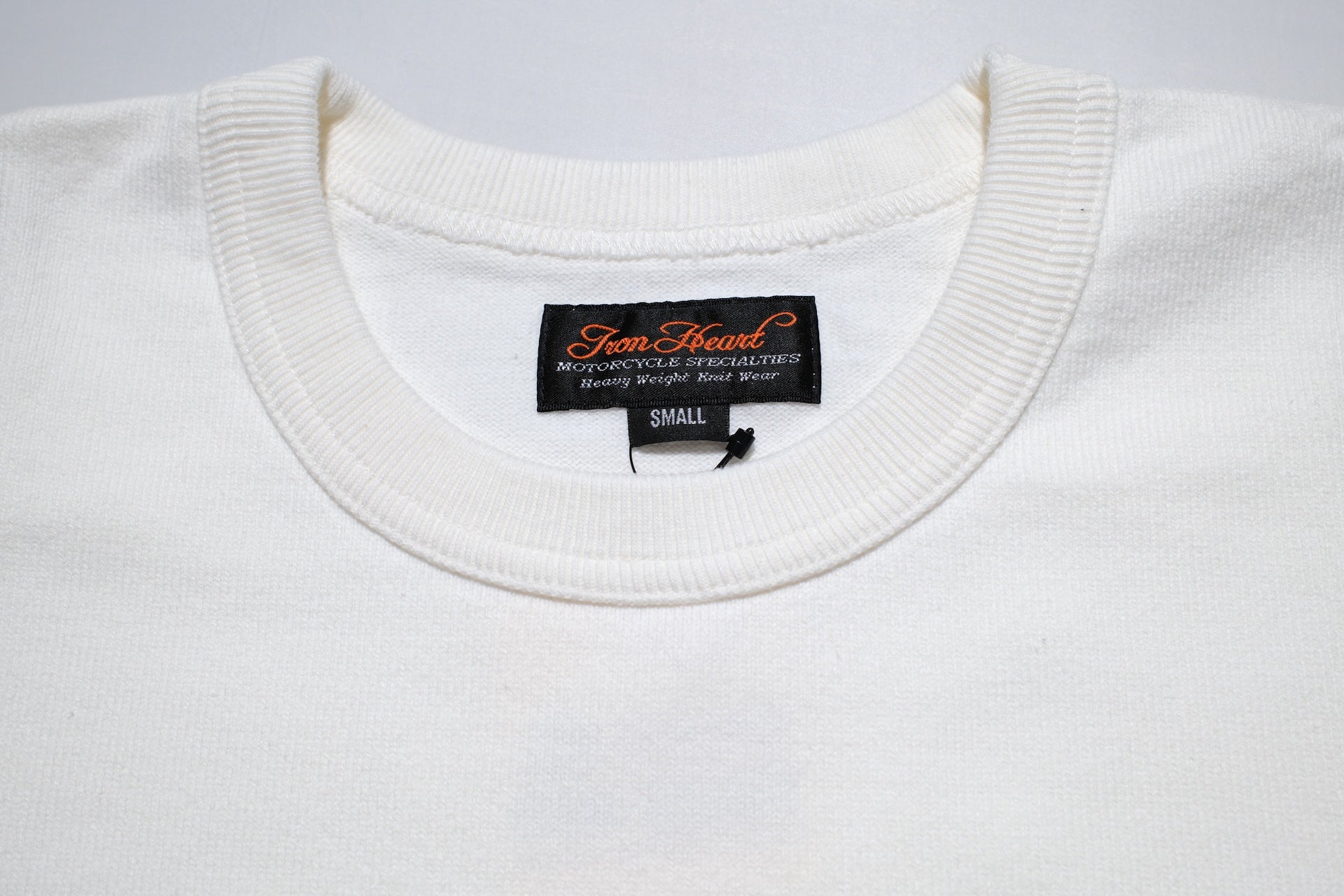 Iron Heart 11oz Cotton Knit L/S Crew Neck Sweater (White)