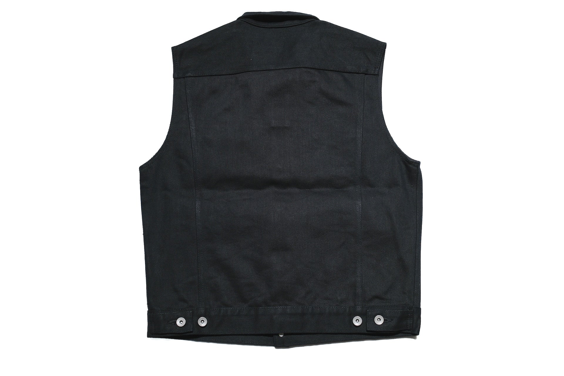 Iron Heart 21oz Selvage Denim Modified Biker Vest (Super Black)