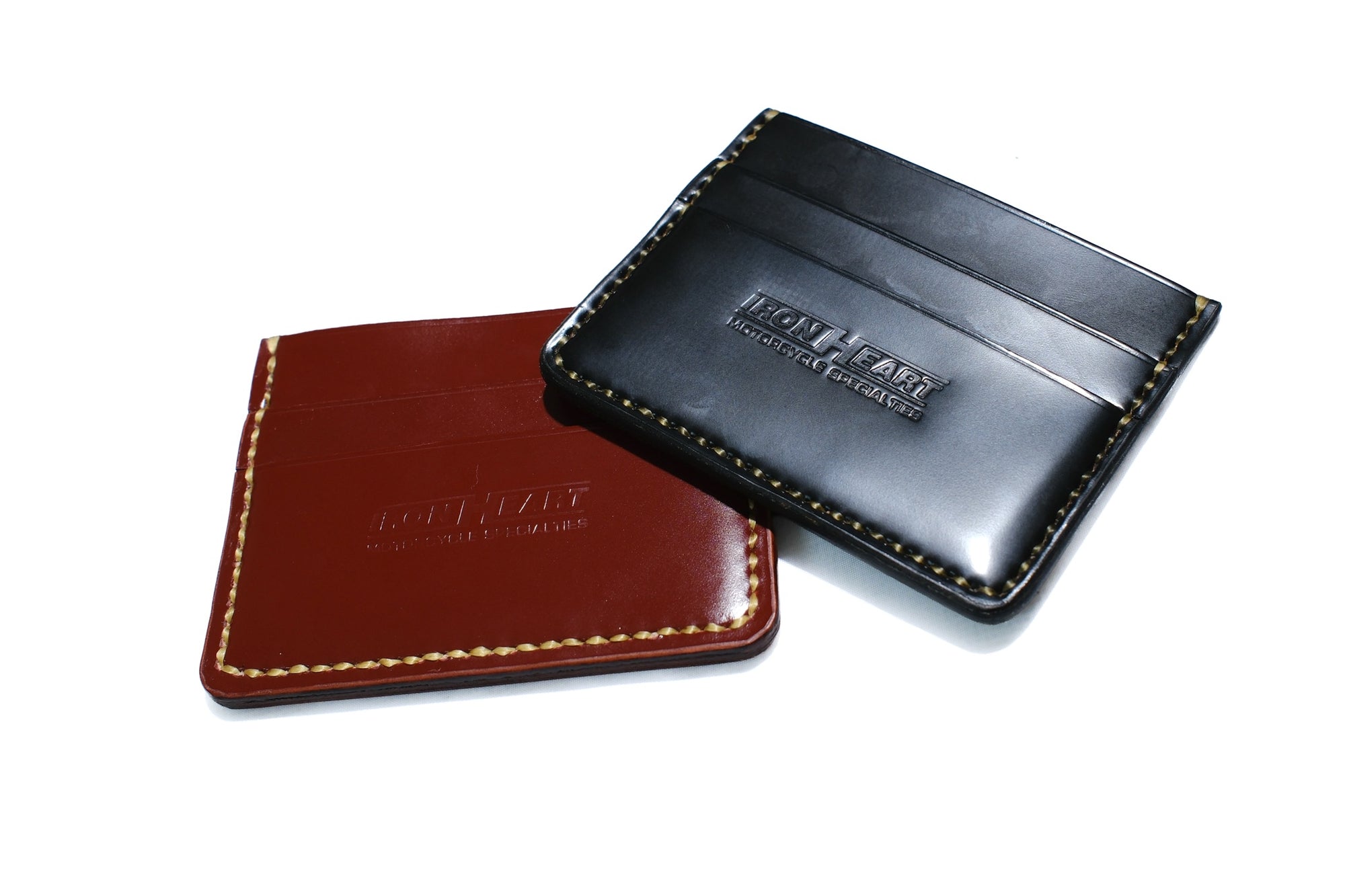 Iron Heart Shell Cordovan Card Holder (Wine Red)
