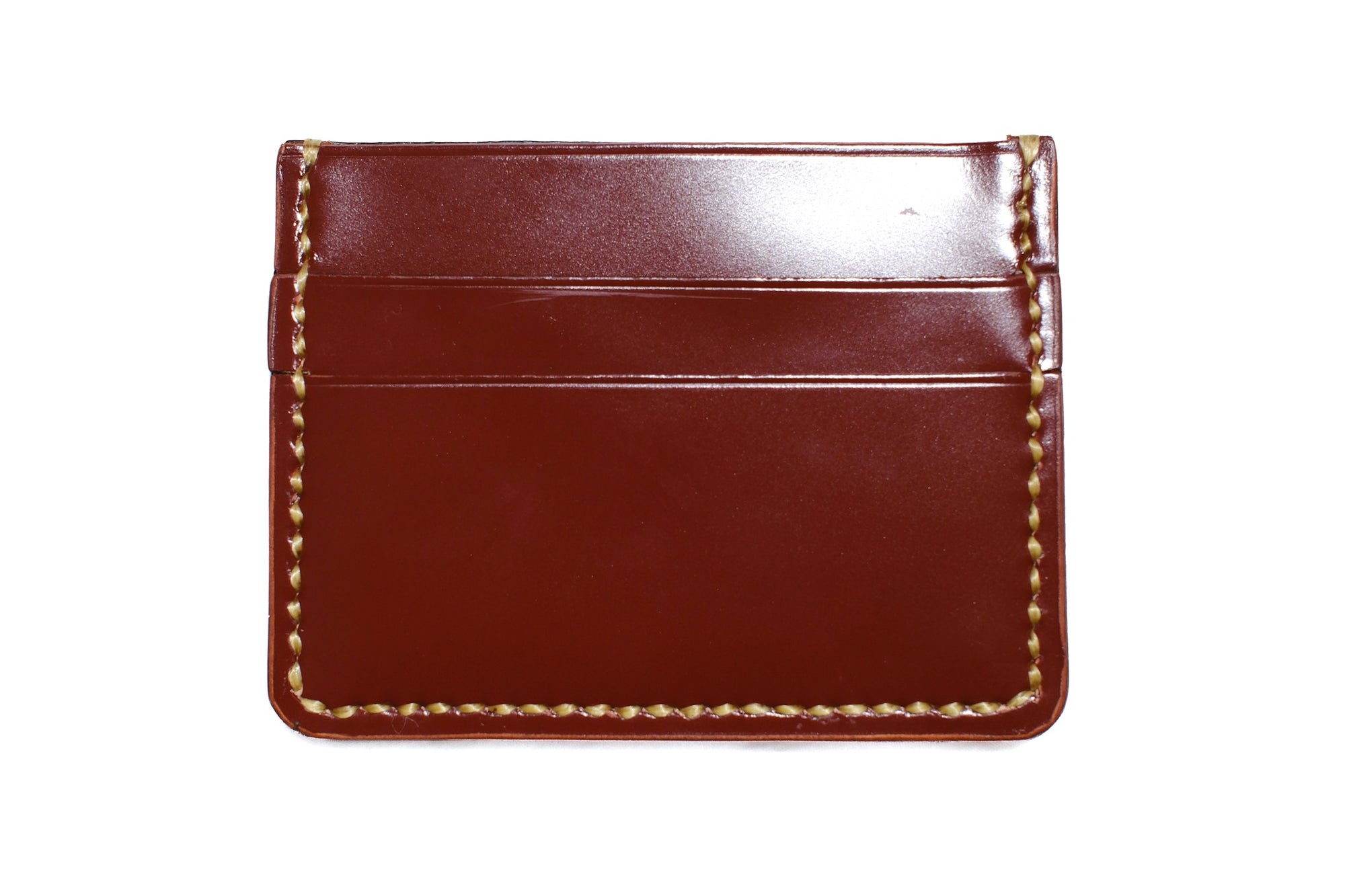 Iron Heart Shell Cordovan Card Holder (Wine Red)