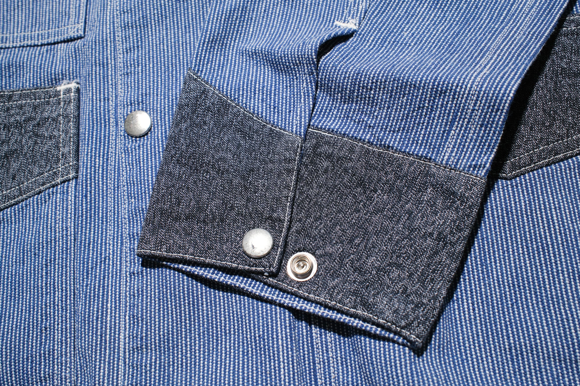 John Gluckow X Warehouse Co. 10oz Indigo Dyed Pinstripe Snap-Tite Chore Jacket