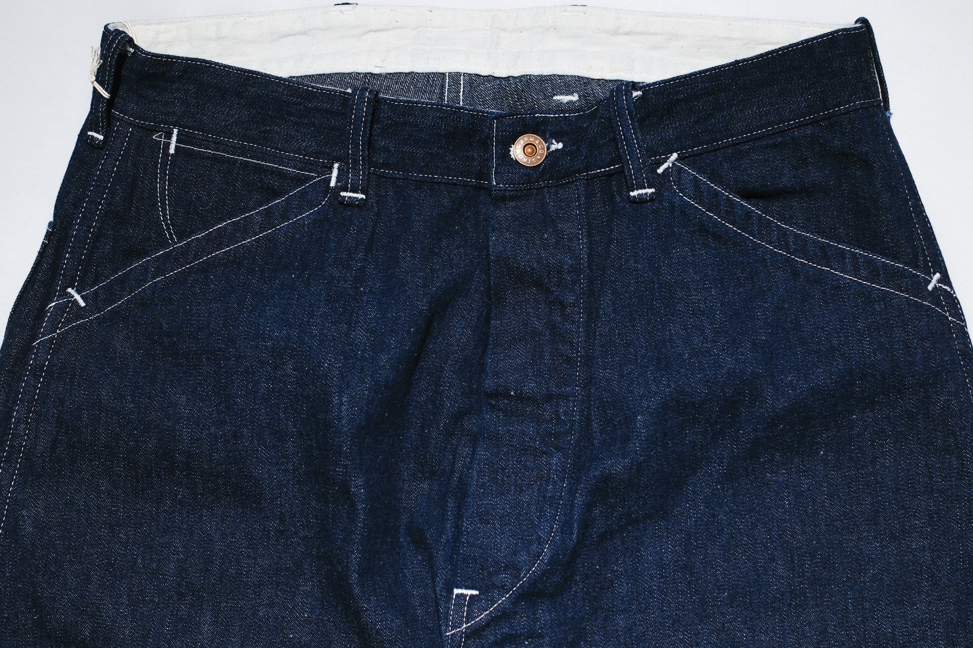 John Gluckow X Warehouse Co. 10oz Indigo Dyed Denim “Ironworkers” Trousers