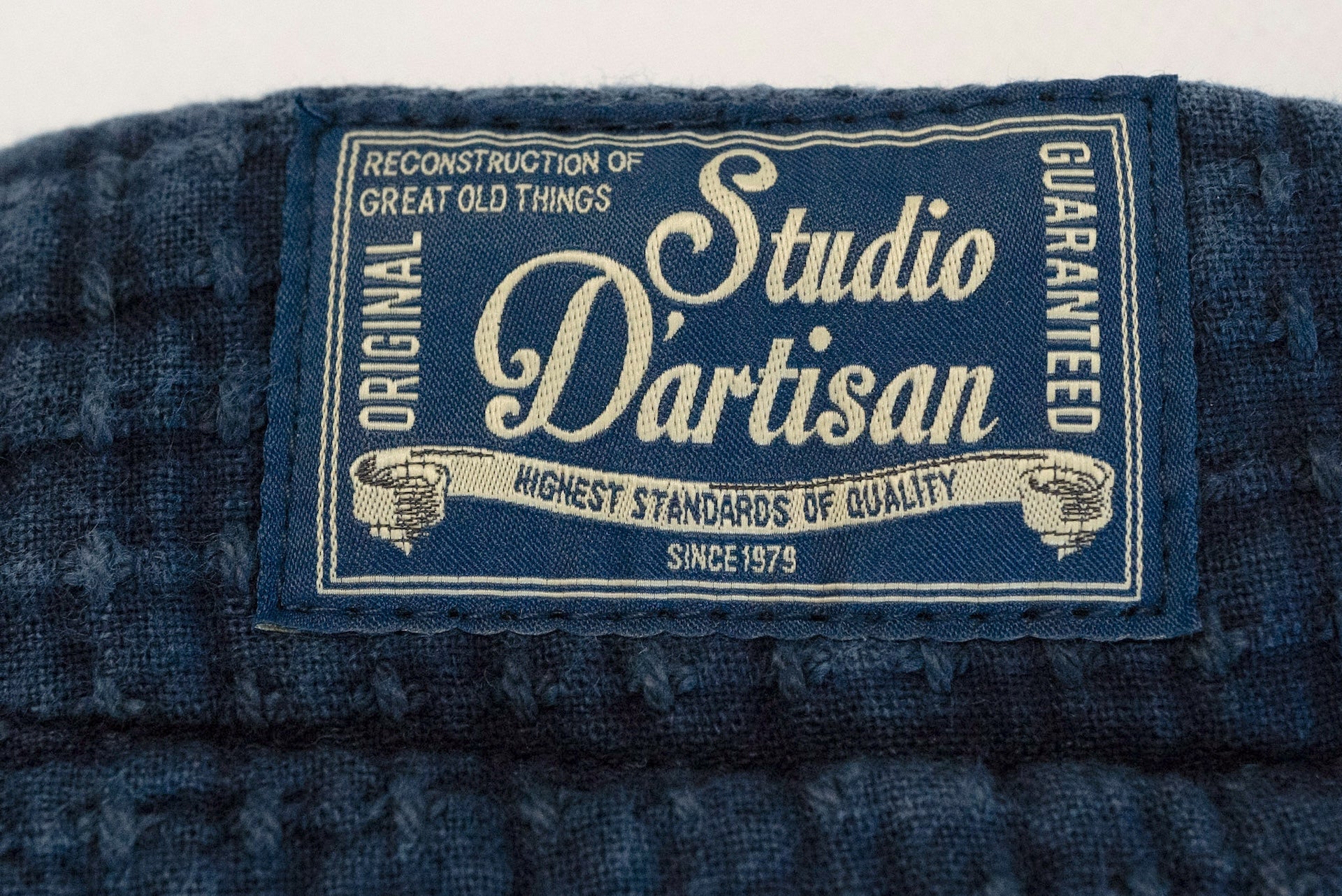 Studio D'Artisan Indigo "Double-Layered Sashiko" Trousers (Relaxed Tapered fit)