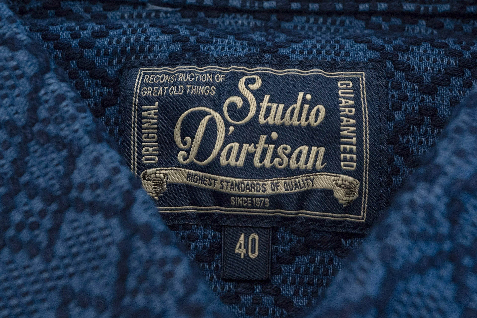 Studio D'Artisan 11oz Indigo "Diamond" Sashiko Shirt
