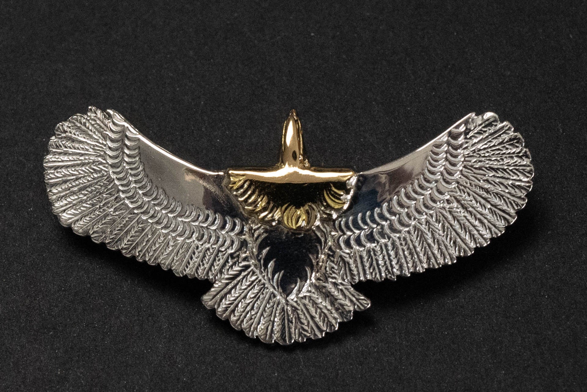 First Arrow's X-Small Eagle Pendants with 18K Gold Head (P-595)