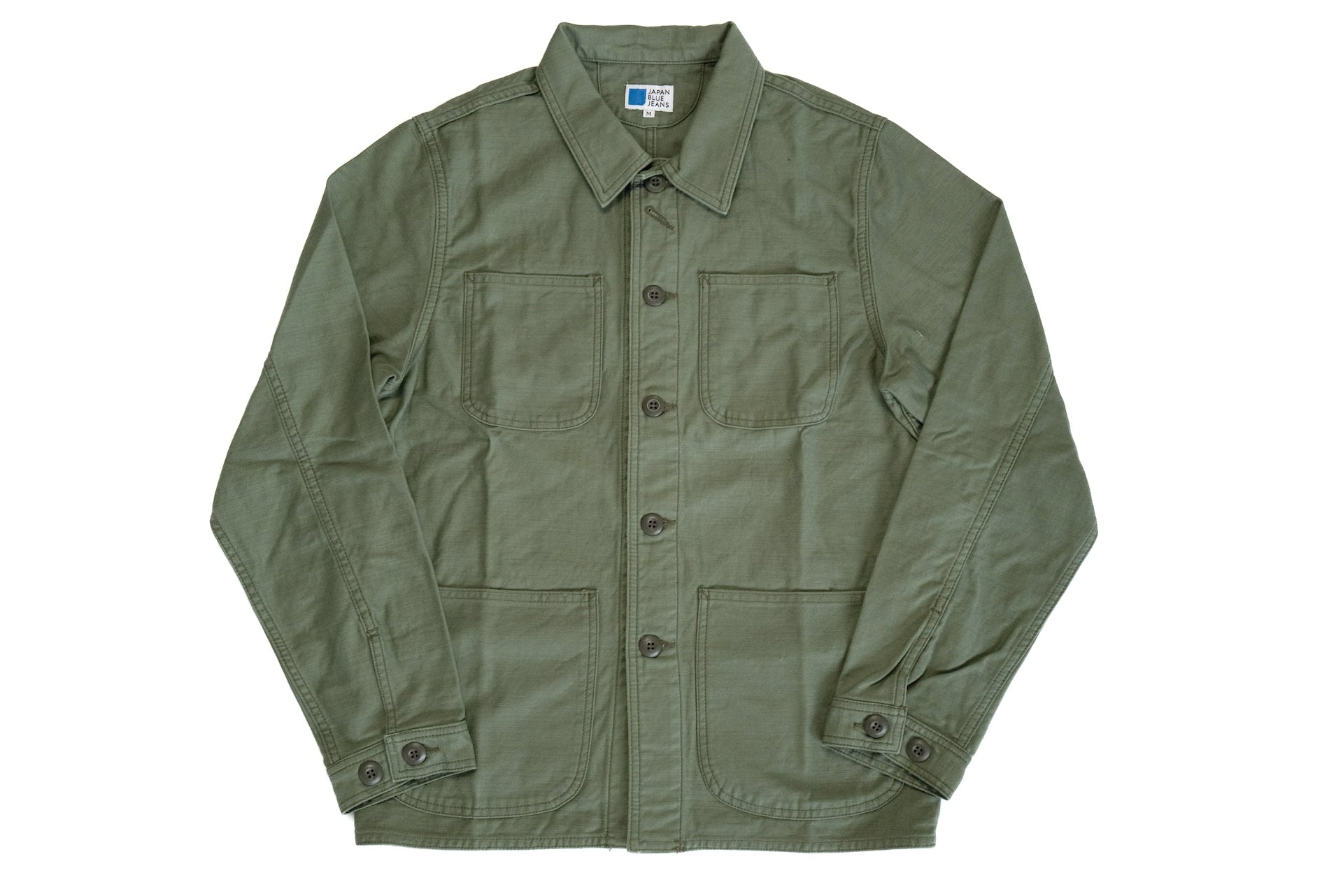 Japan Blue 12oz Back Satin Military Coverall (Olive)