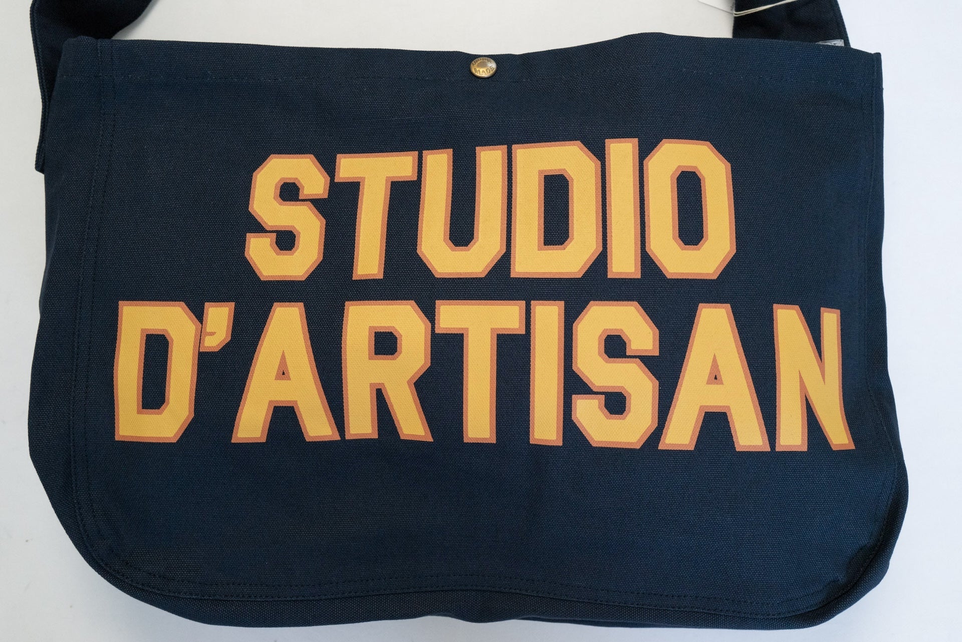 Studio D'Artisan Heavyweight Duck Canvas Newspaper Bag (Navy)